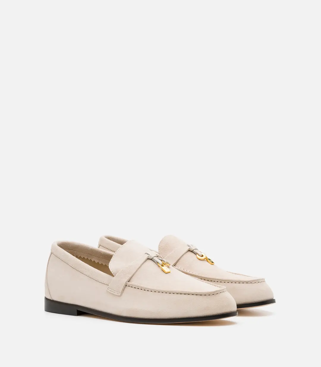 Theory PERFECT LEAT JOEAN Jラムレザー ベージュ P Loro Piana Joan Bej Süet Kadın Loafer