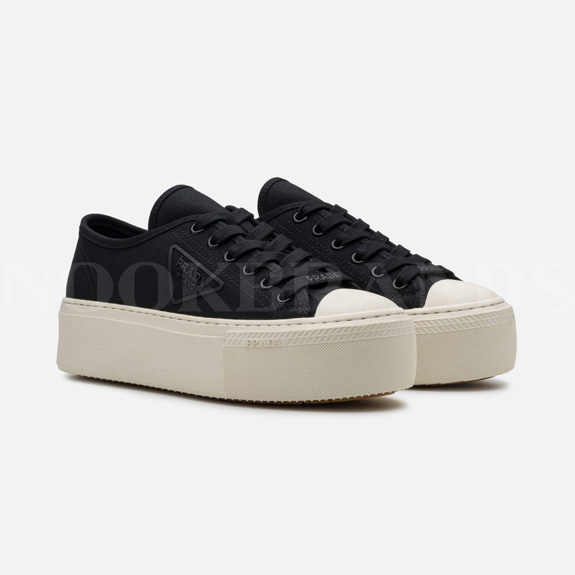 Siyah Platform Kumaş Sneaker