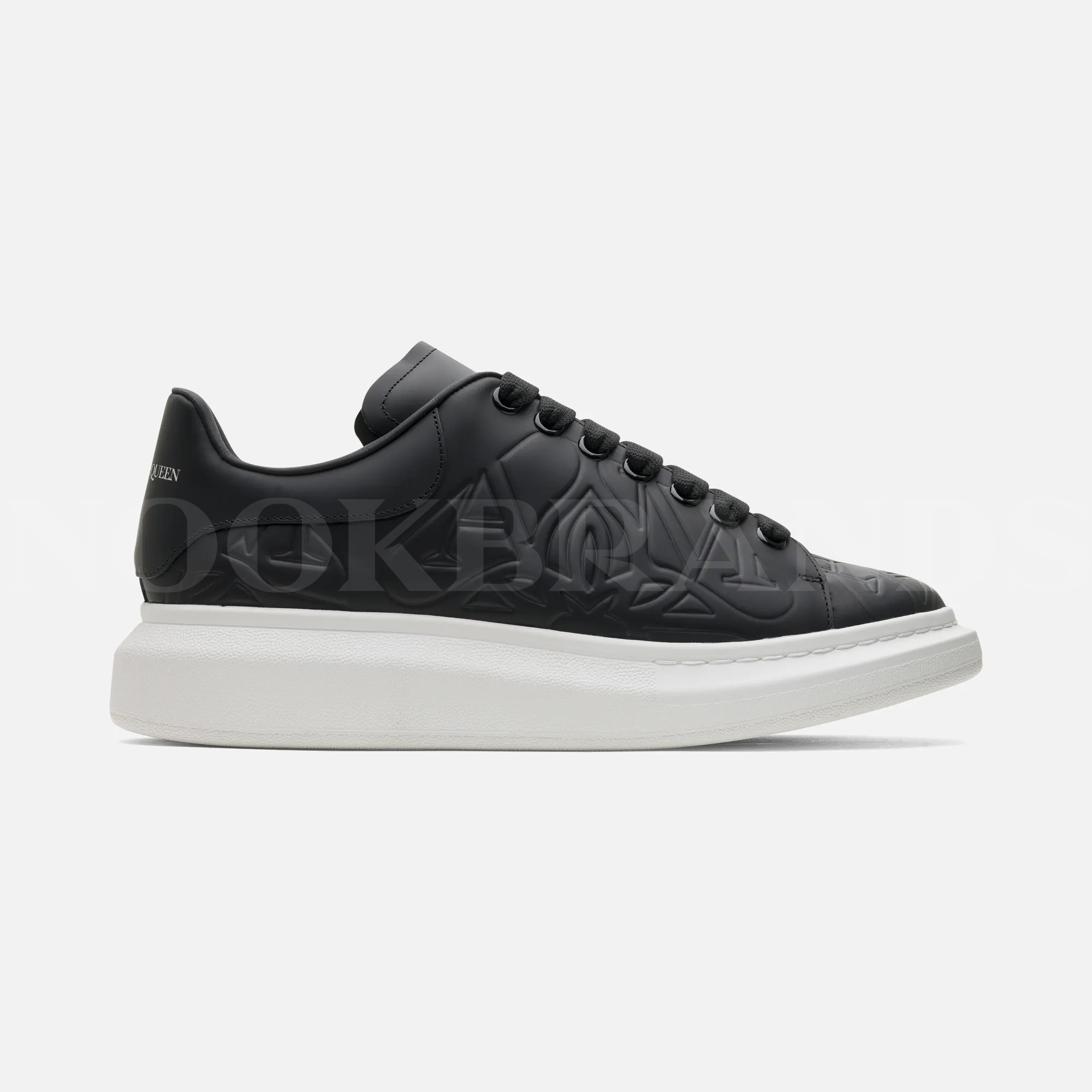 Oversize Siyah Desenli Erkek Deri Sneaker