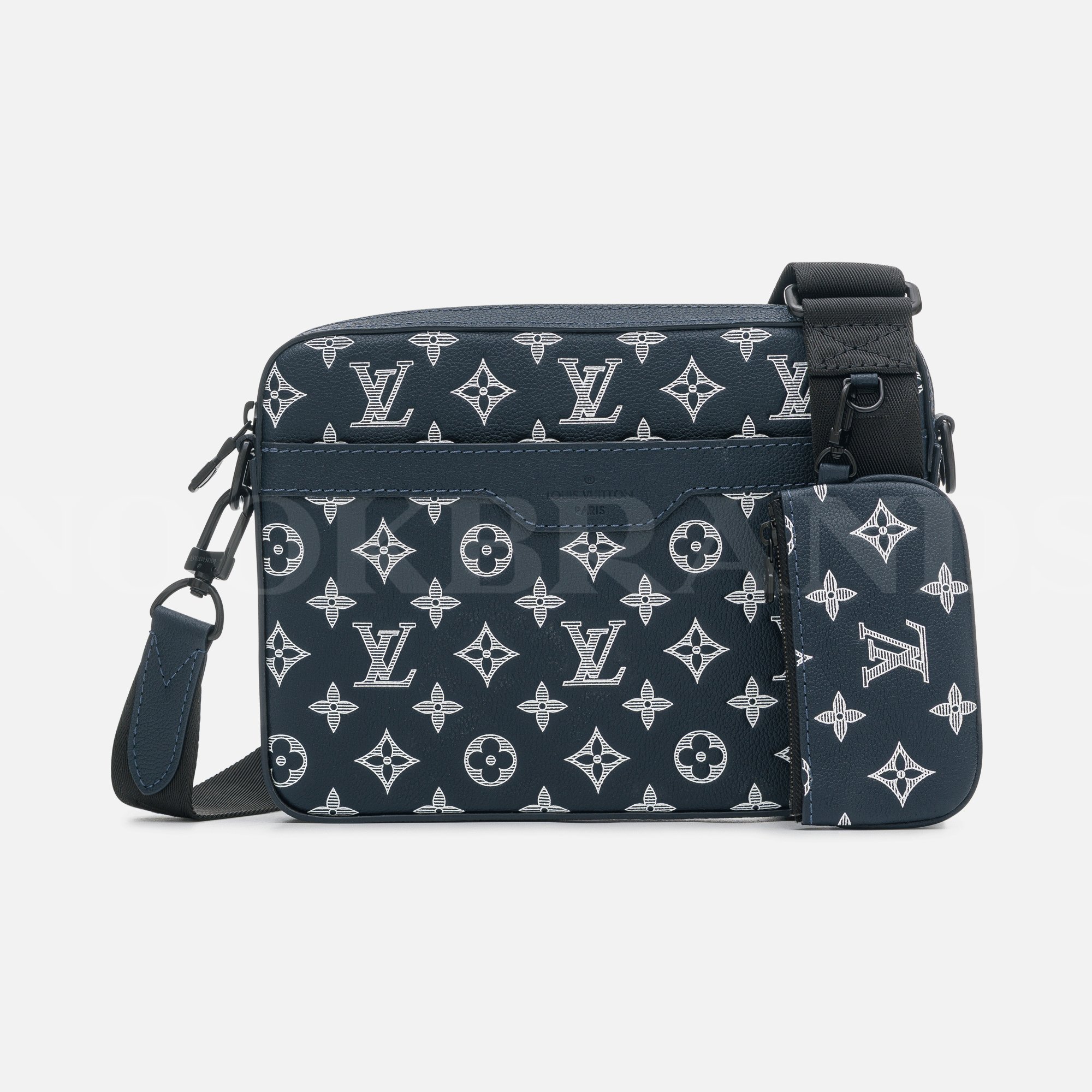 Lacivert Deri Trio Messenger