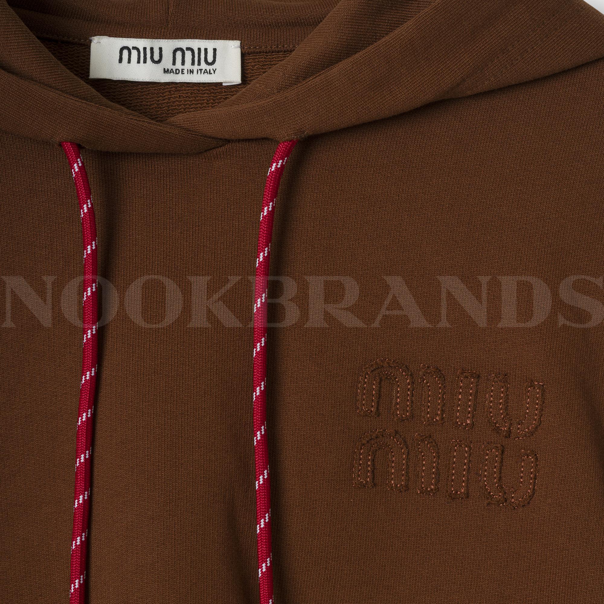 Logo Detay Crop Kapüşonlu Sweatshirt