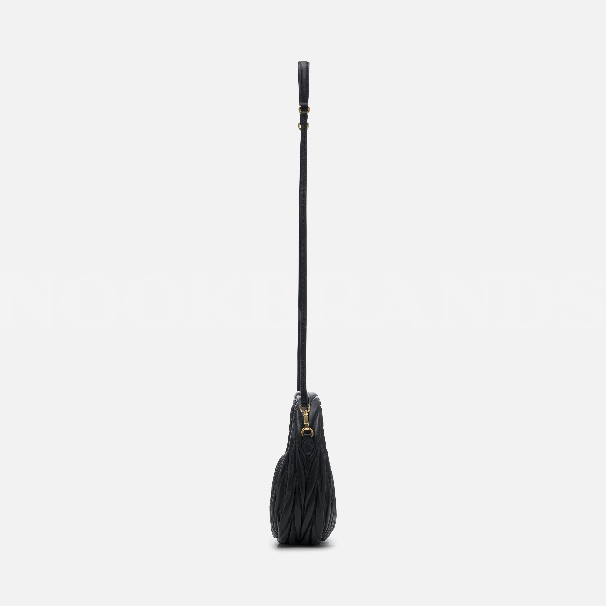Wander matelassé nappa leather hobo bag black