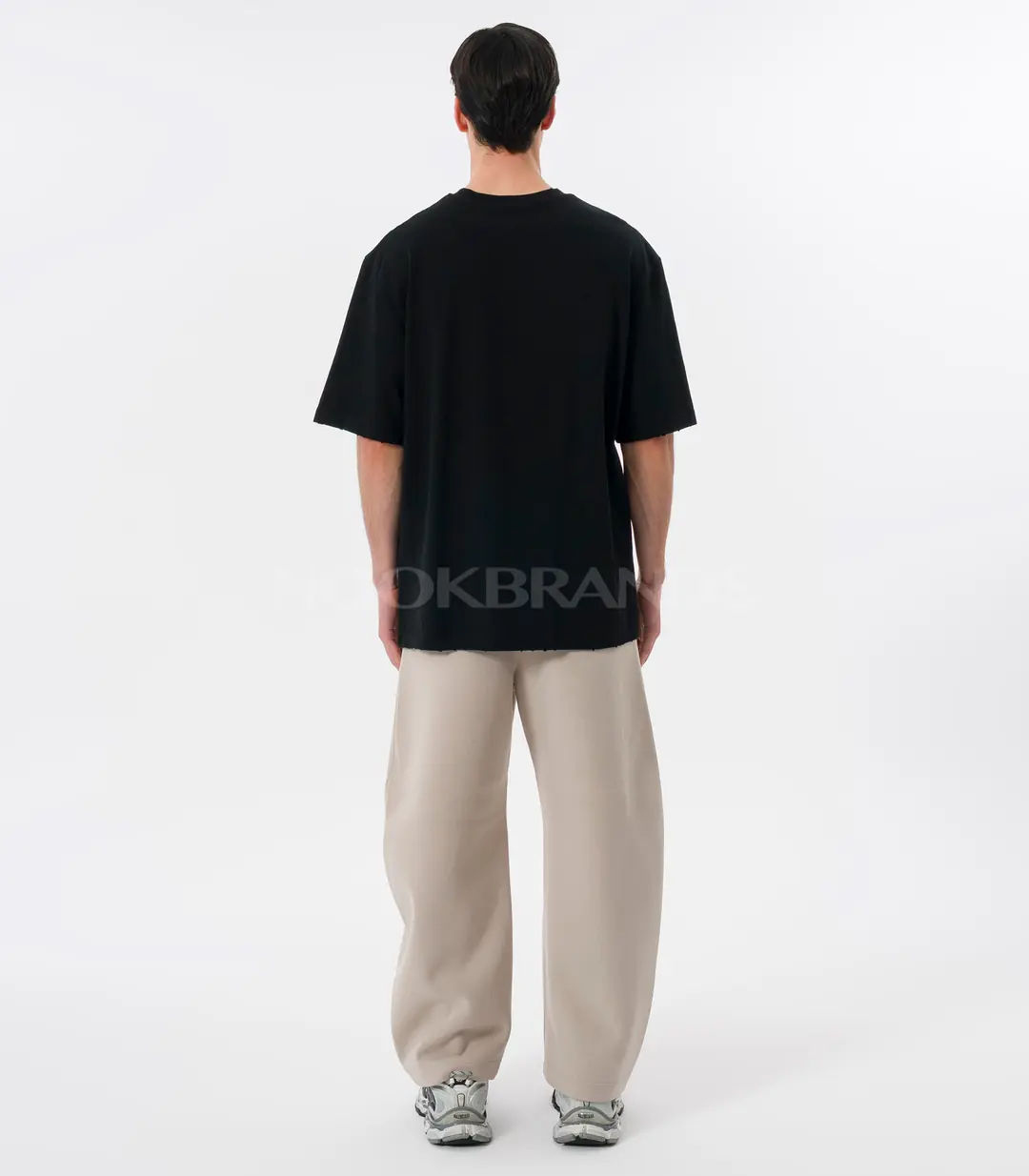 Acne Studios Erkek Siyah Grafik Baskılı Oversize T-Shirt