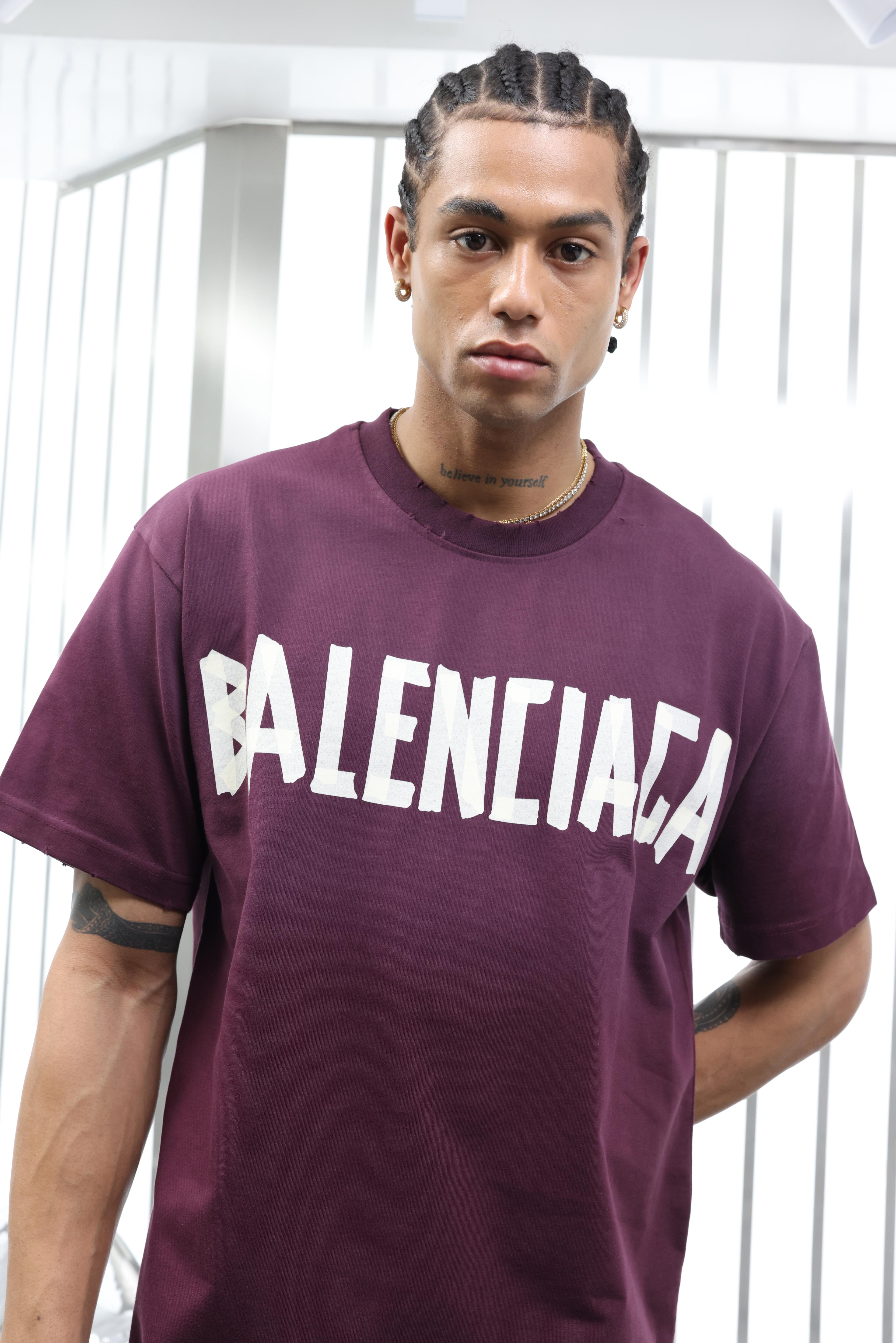 Baskılı Logo Bordo Oversize T-shirt