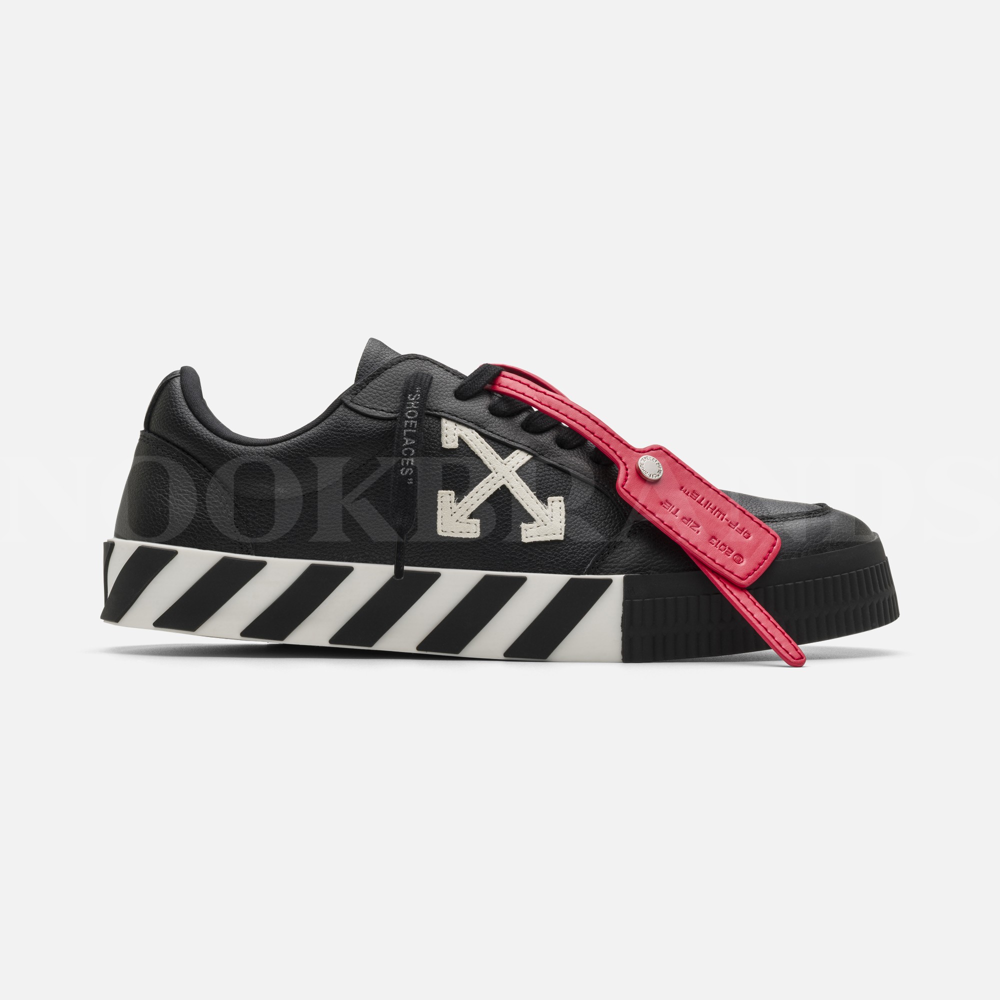 Off-White Low Vulcanized Siyah Erkek Deri Sneaker