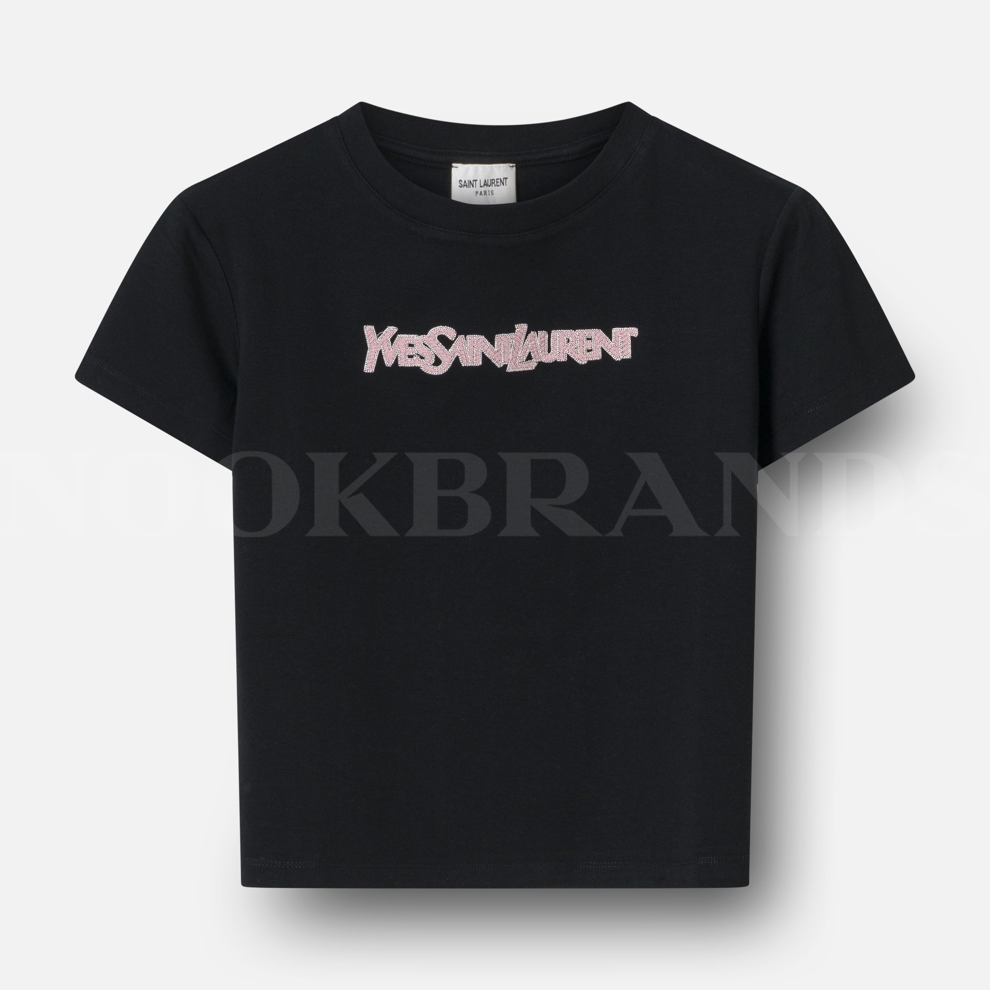 Nakışlı Logo Siyah Kadın T-shirt