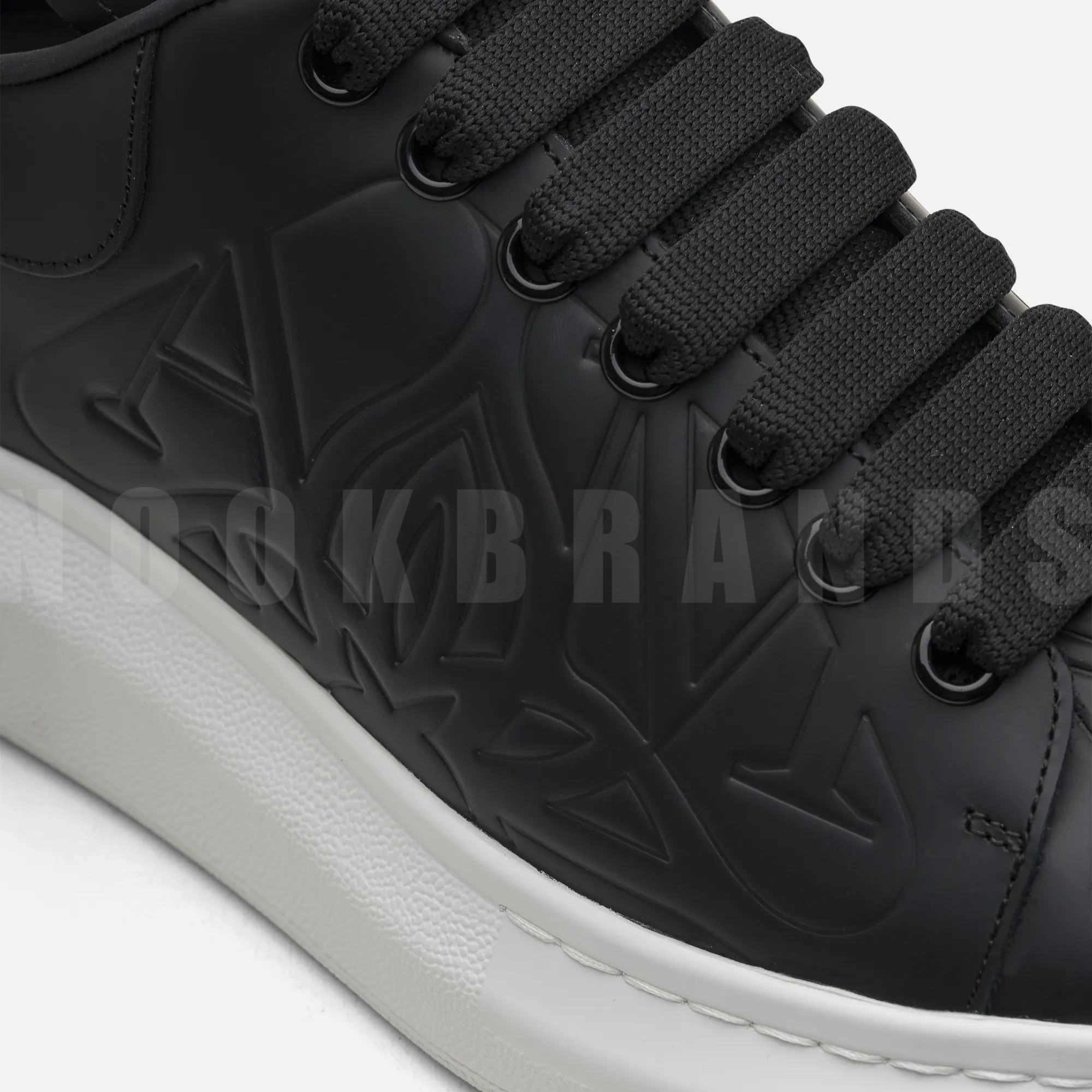 Oversize Siyah Desenli Erkek Deri Sneaker