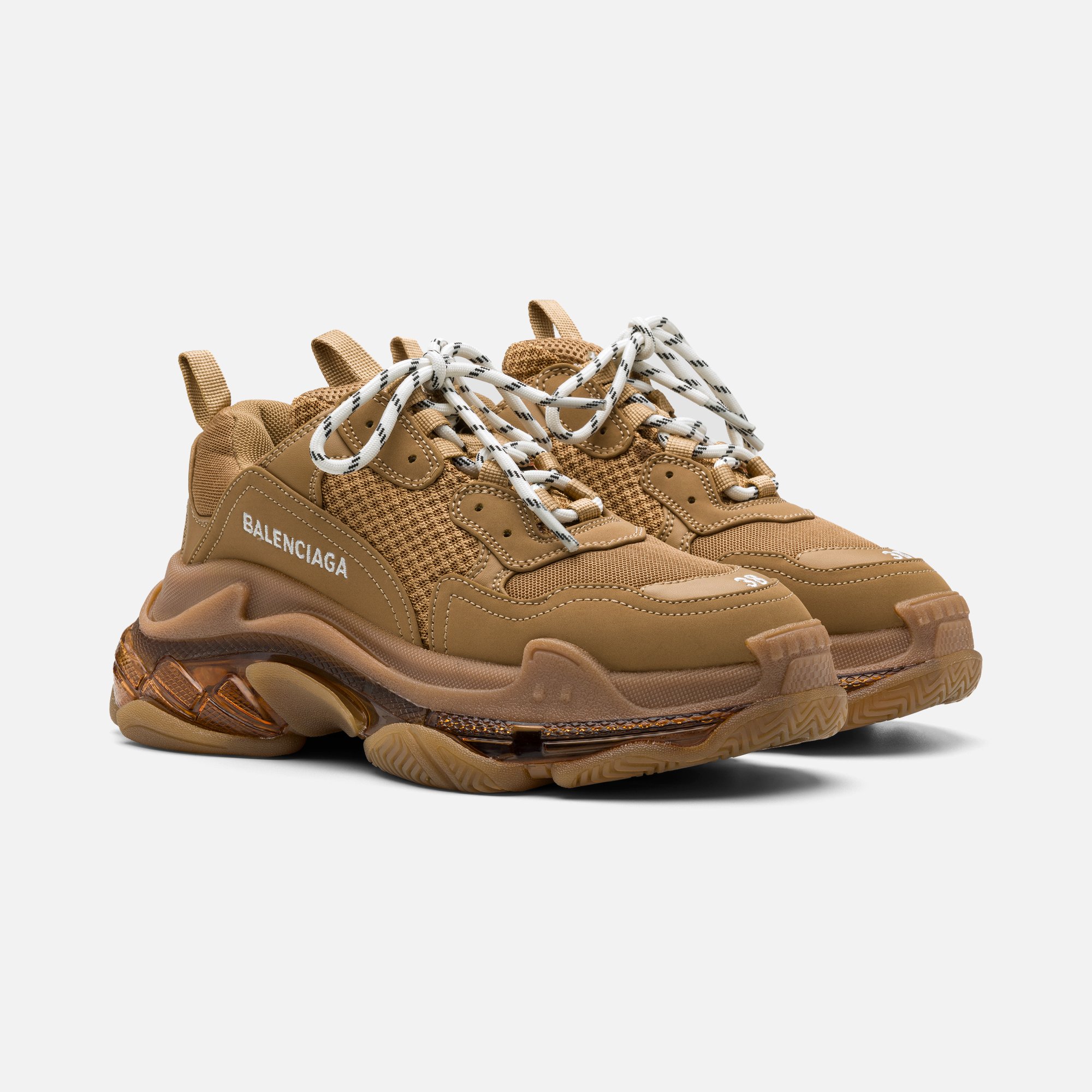 Triple S Kahverengi Deri Sneaker