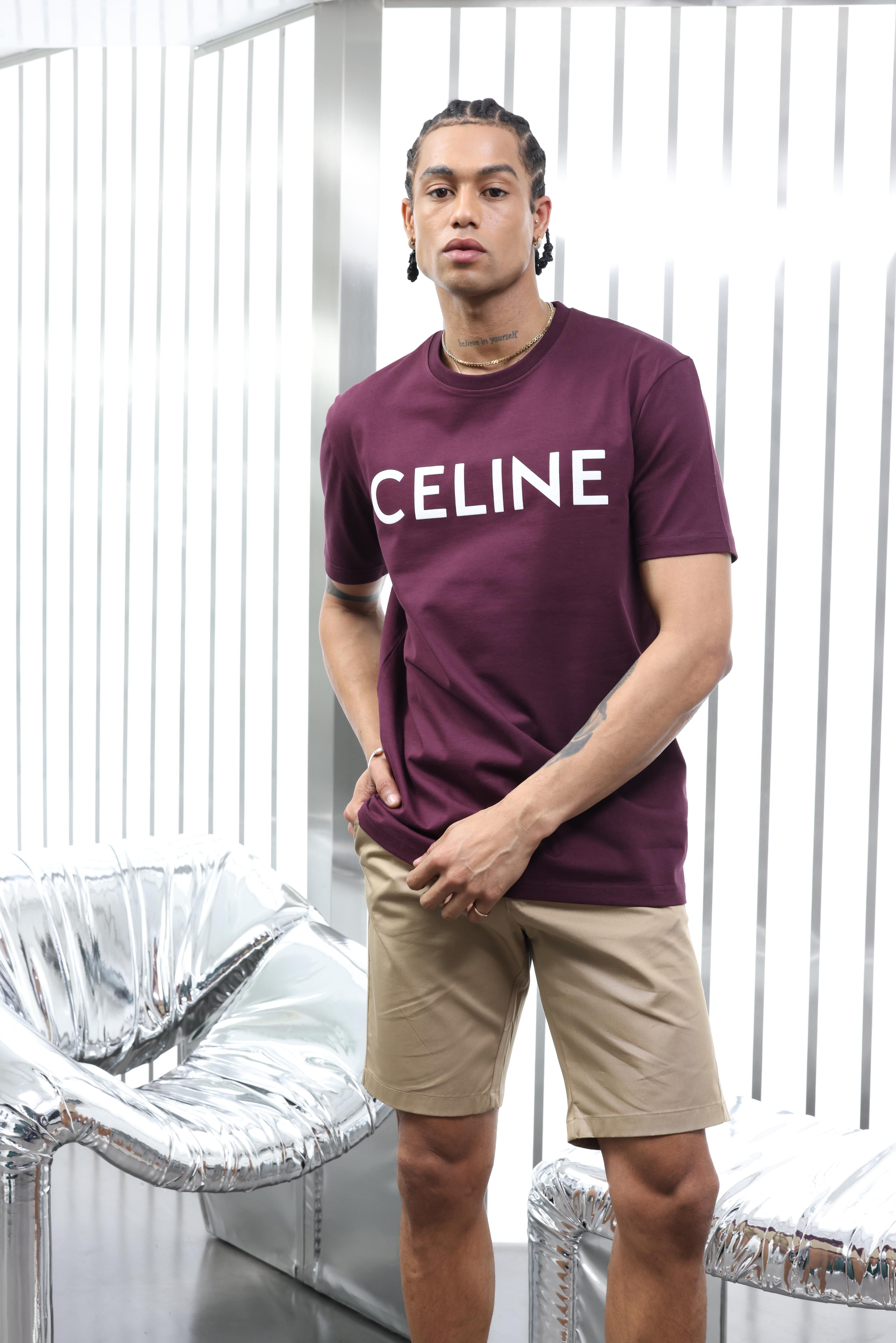 Baskı Detay Logo Bordo T-shirt