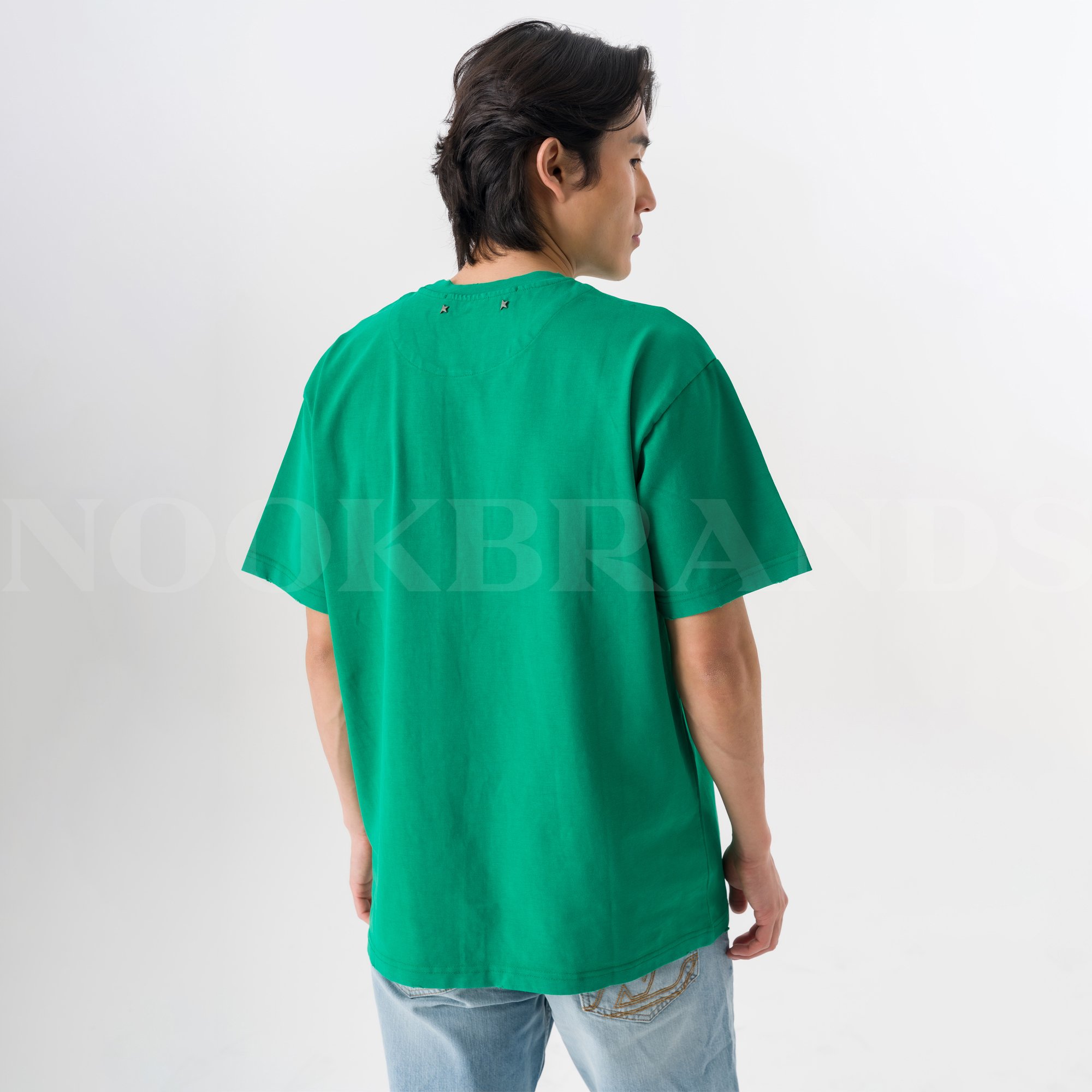 Yeşil Logo Detay Erkek T-shirt
