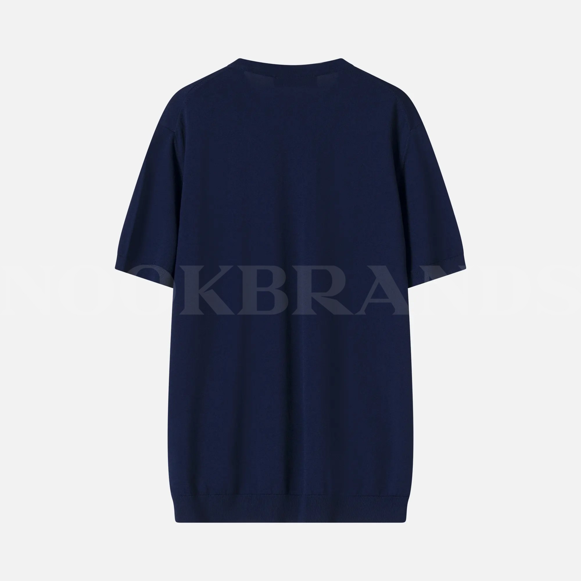 Lacivert Nakışlı Logo Erkek Triko T-shirt