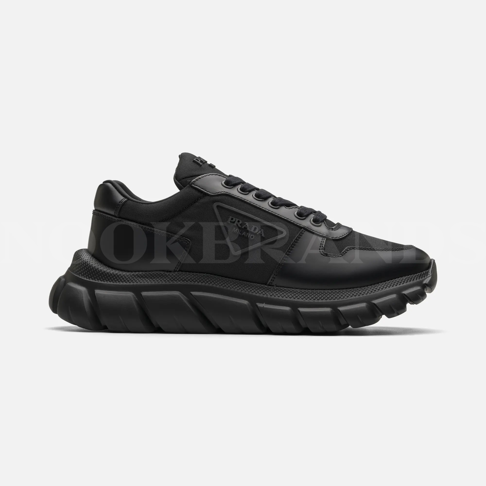 Re-Nylon Siyah Erkek Deri Sneaker
