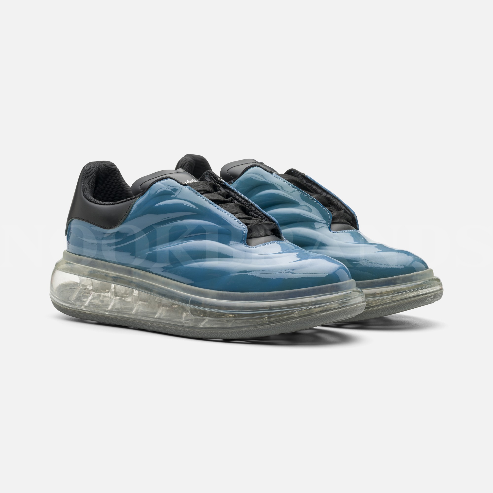 Oversize Mavi Erkek Deri Sneaker