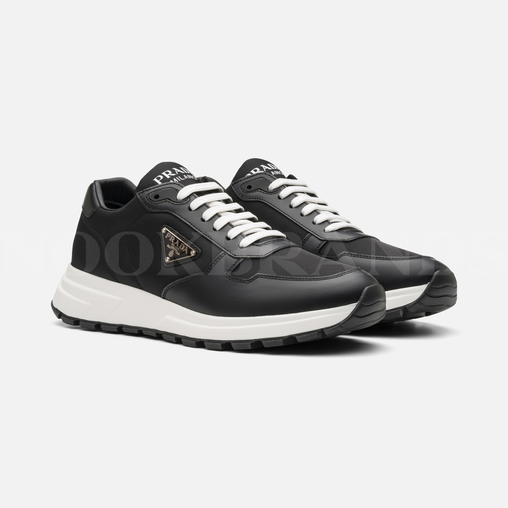 Prada Re-Nylon Siyah Erkek Deri Sneaker