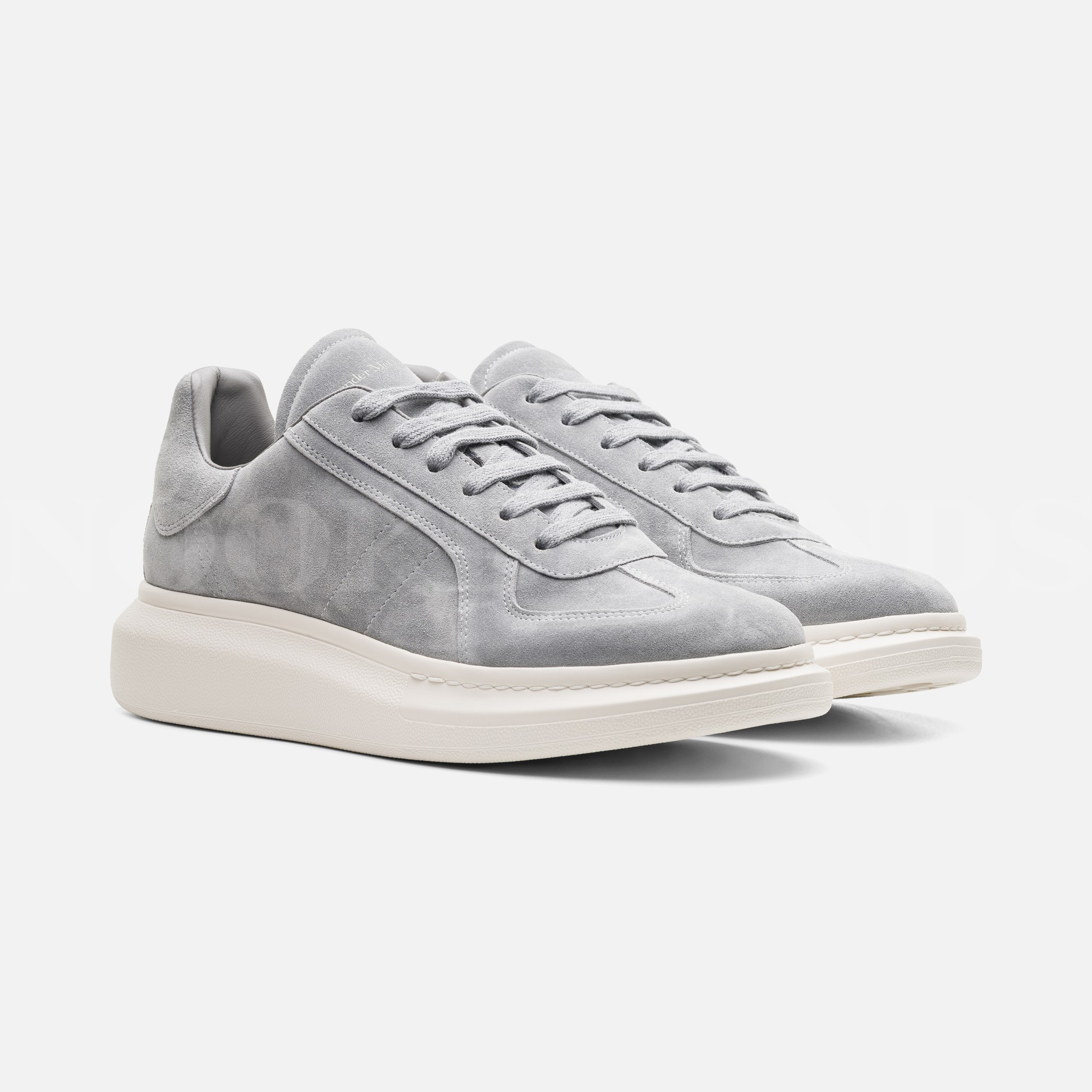 Gri Oversize Erkek Deri Sneaker