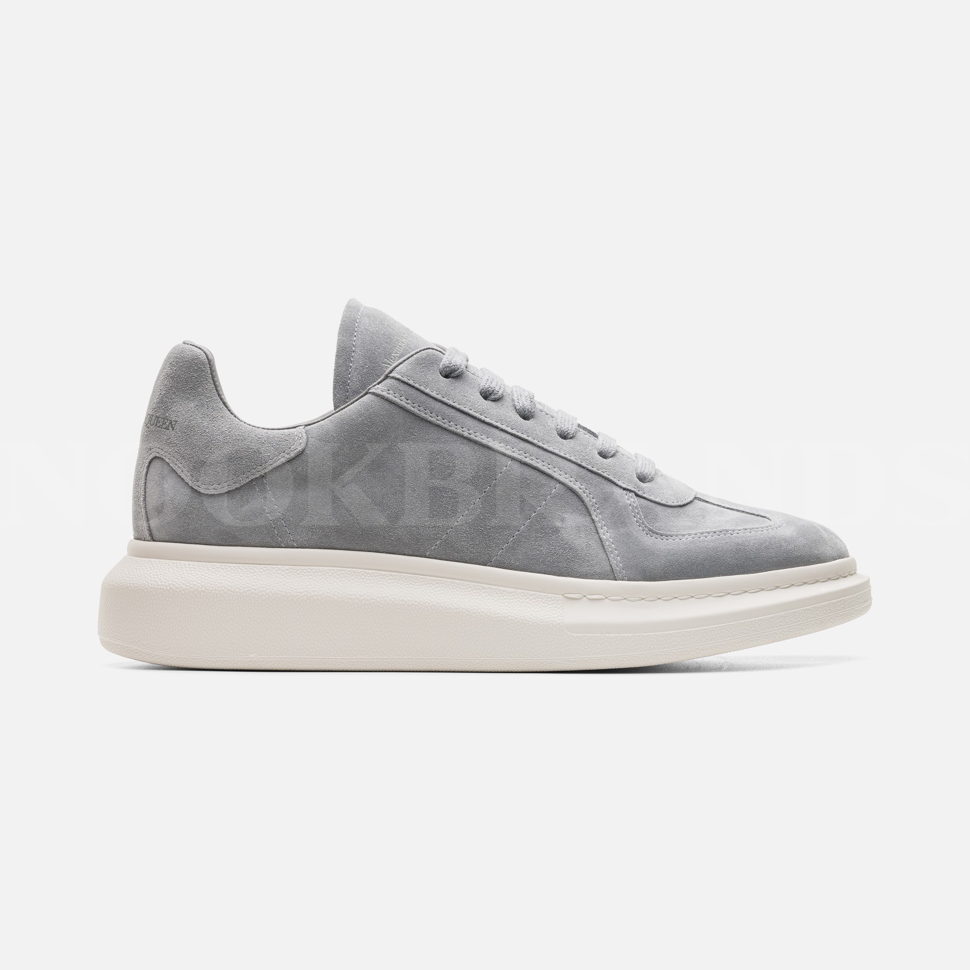 Gri Oversize Erkek Deri Sneaker