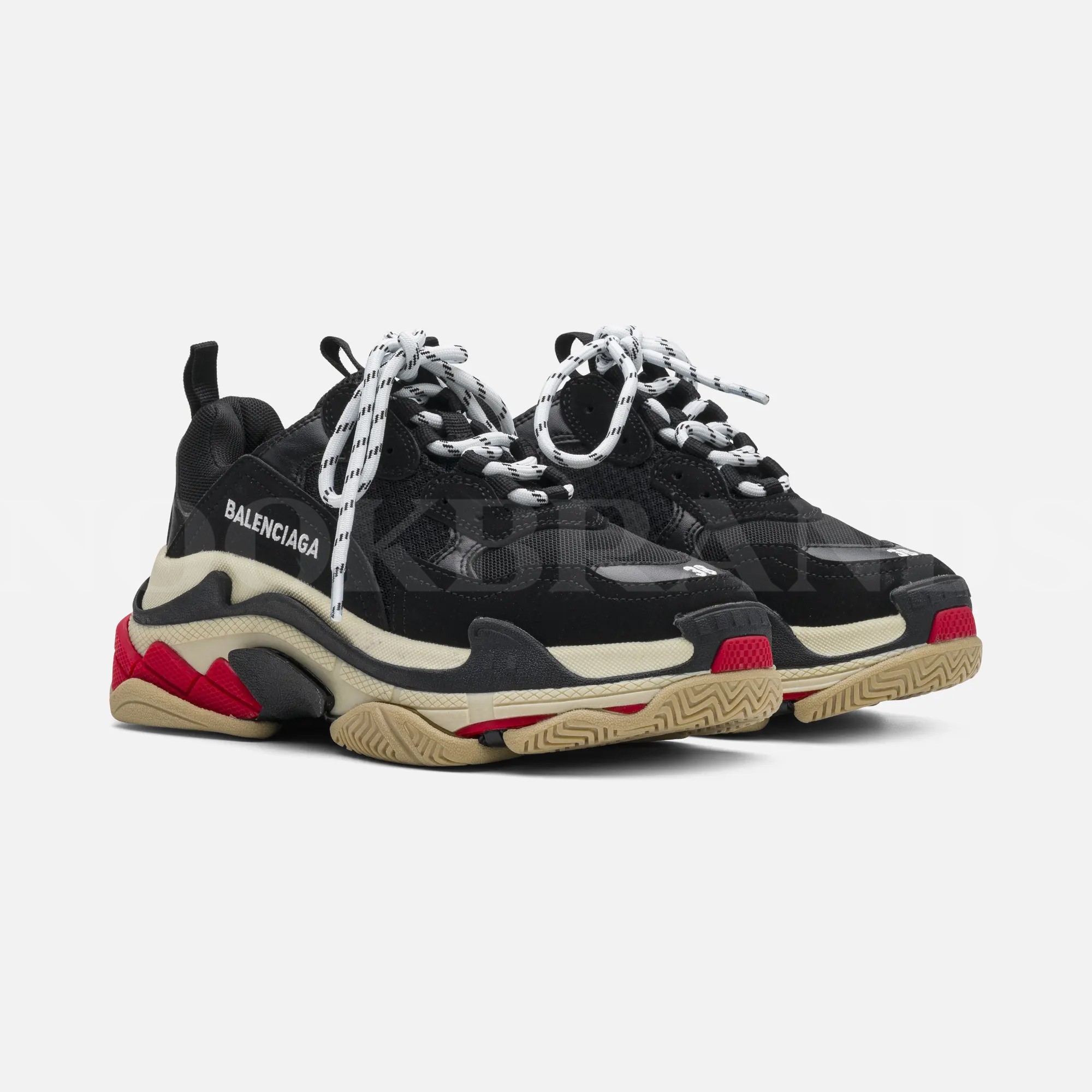 Triple S Siyah Unisex Deri Sneaker