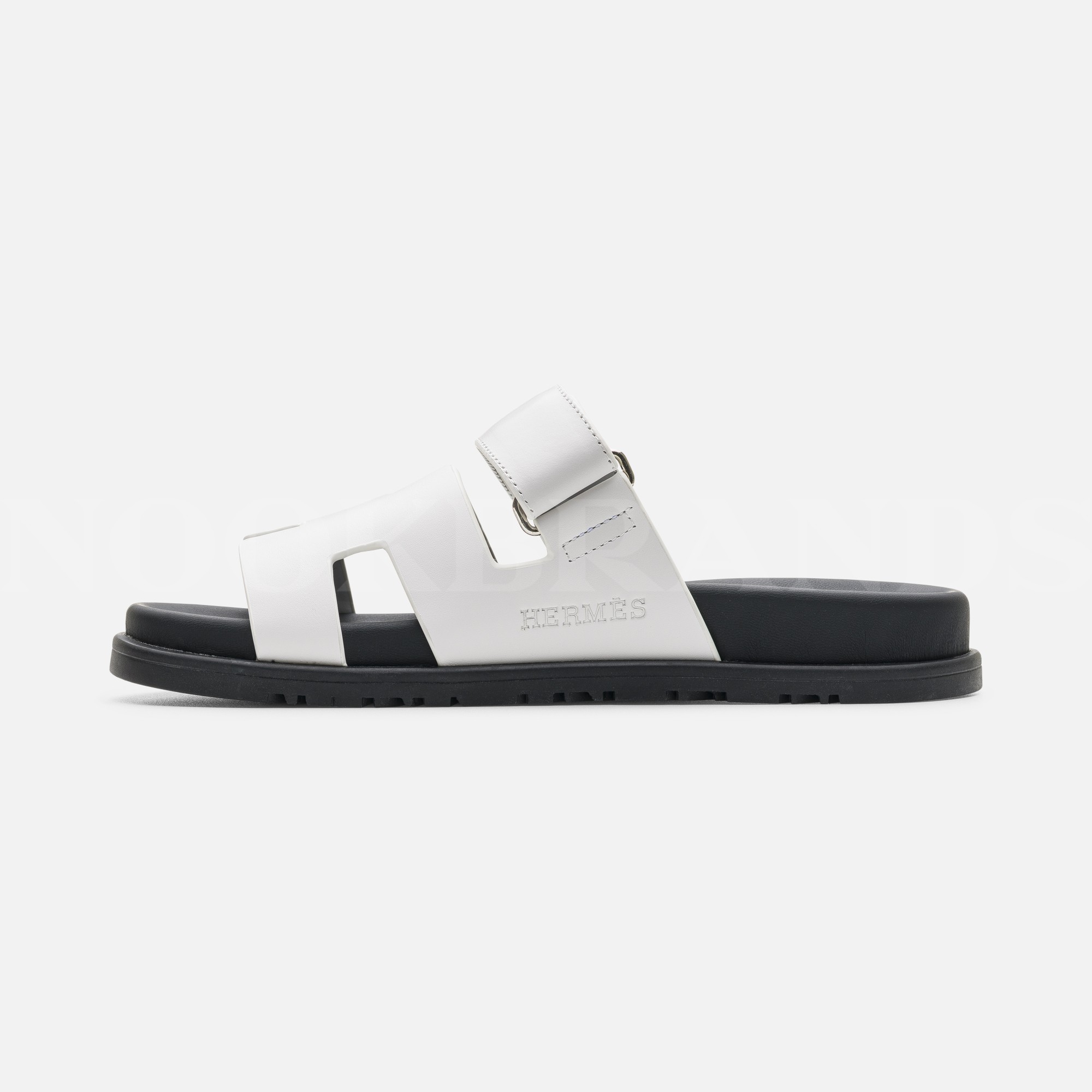 Beyaz Deri Chypre Sandal