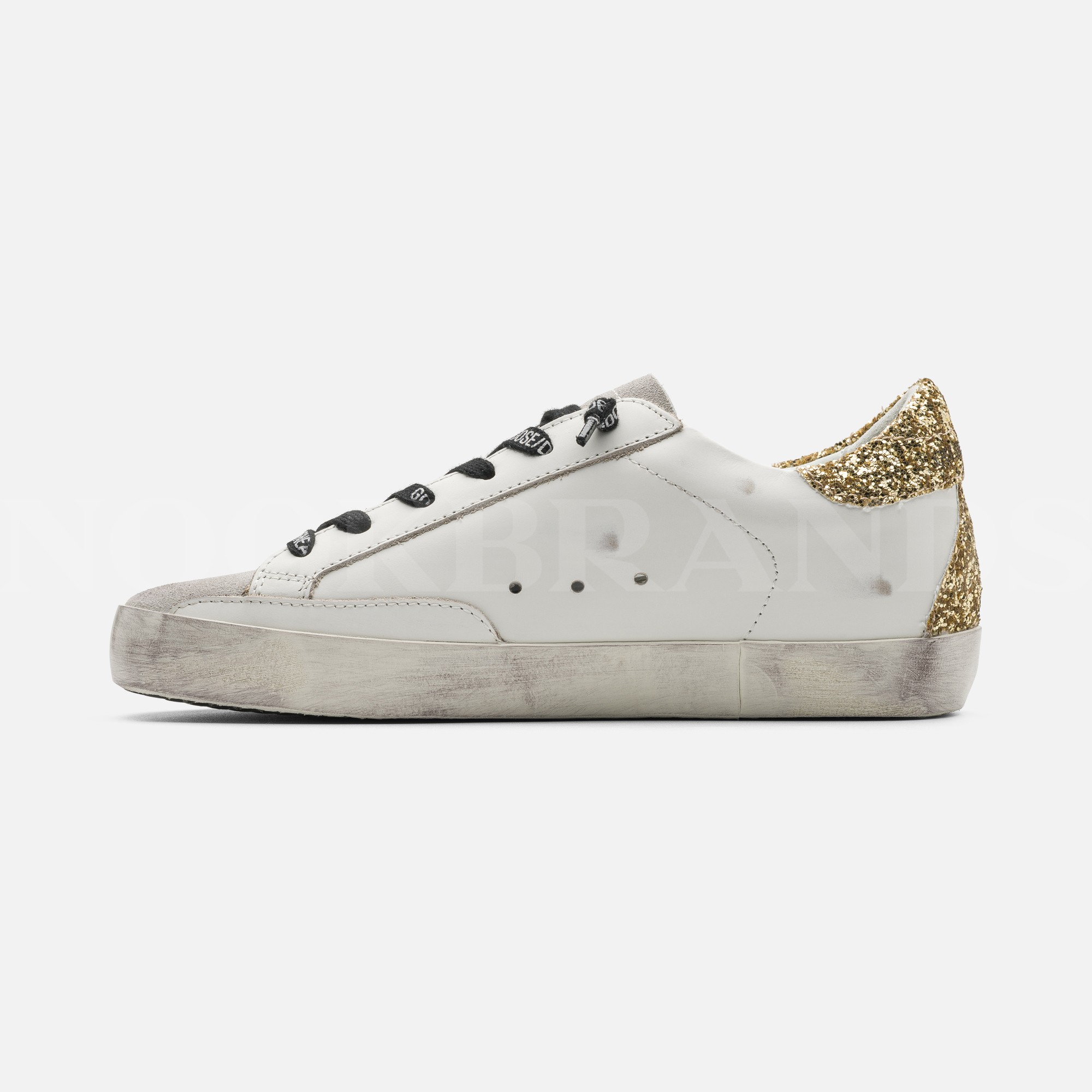 Beyaz Pullu Kadın Deri Sneaker