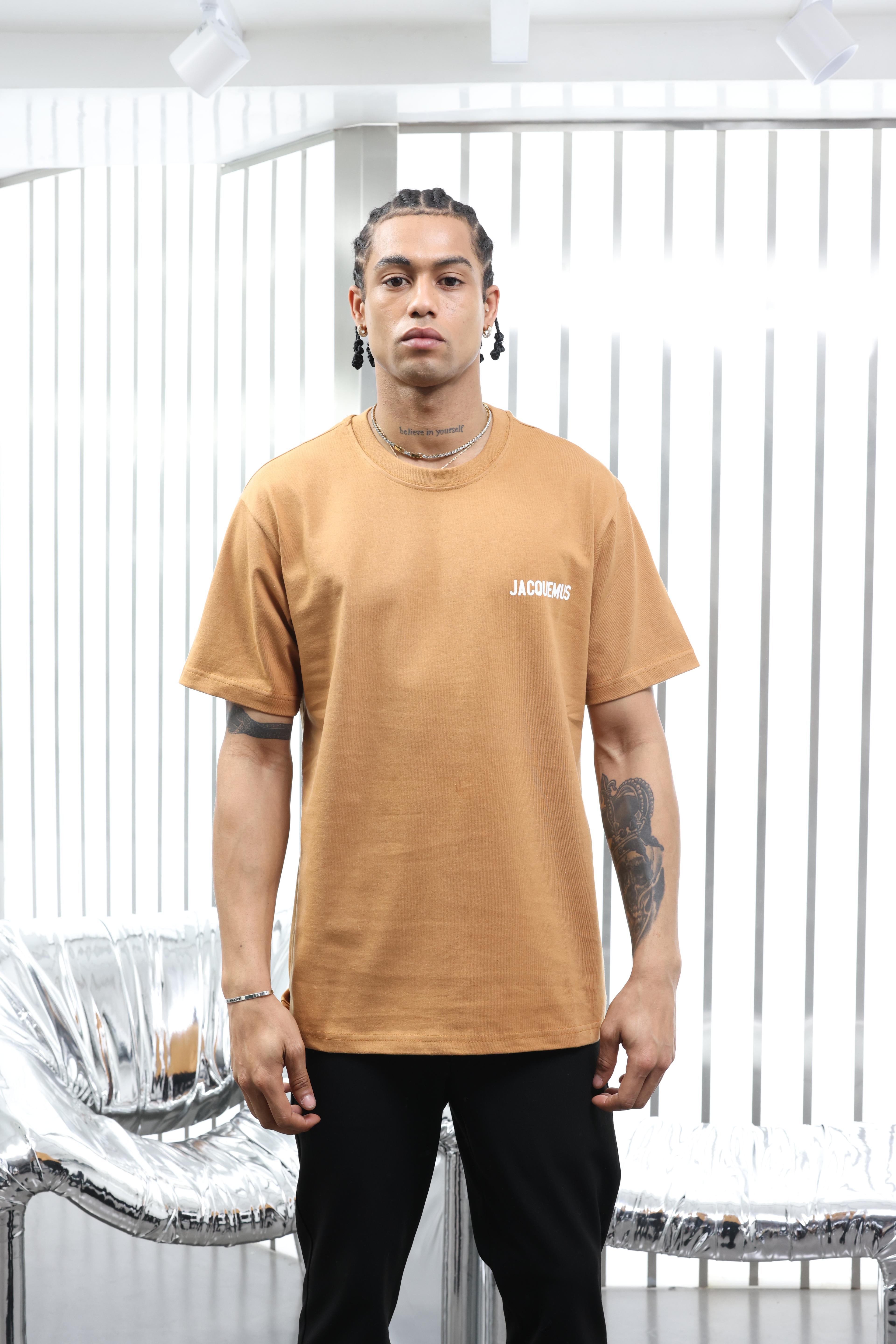Kahverengi Logo Detay T-shirt