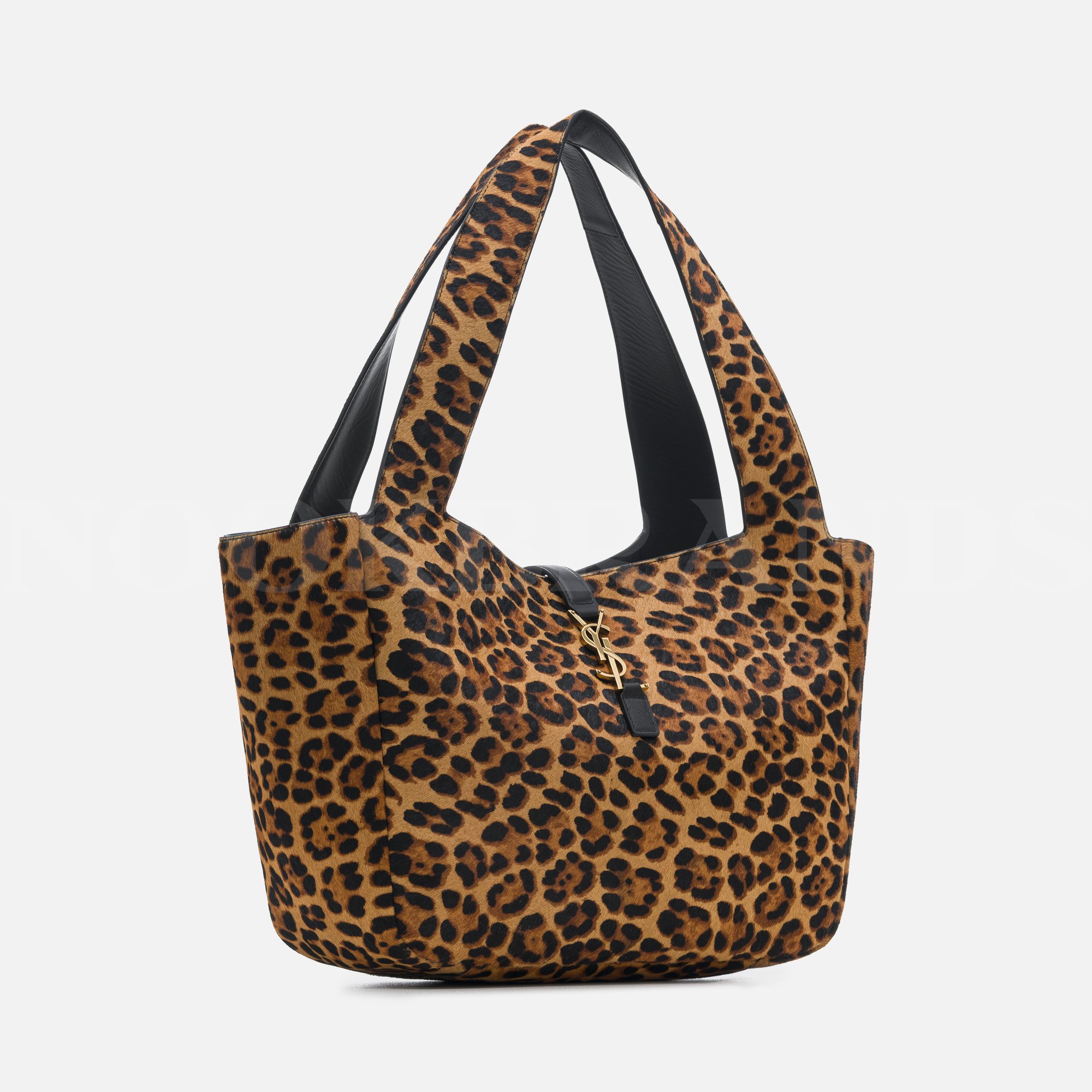Saint Laurent Bea Leopard-Print Tote Bag in Brown  