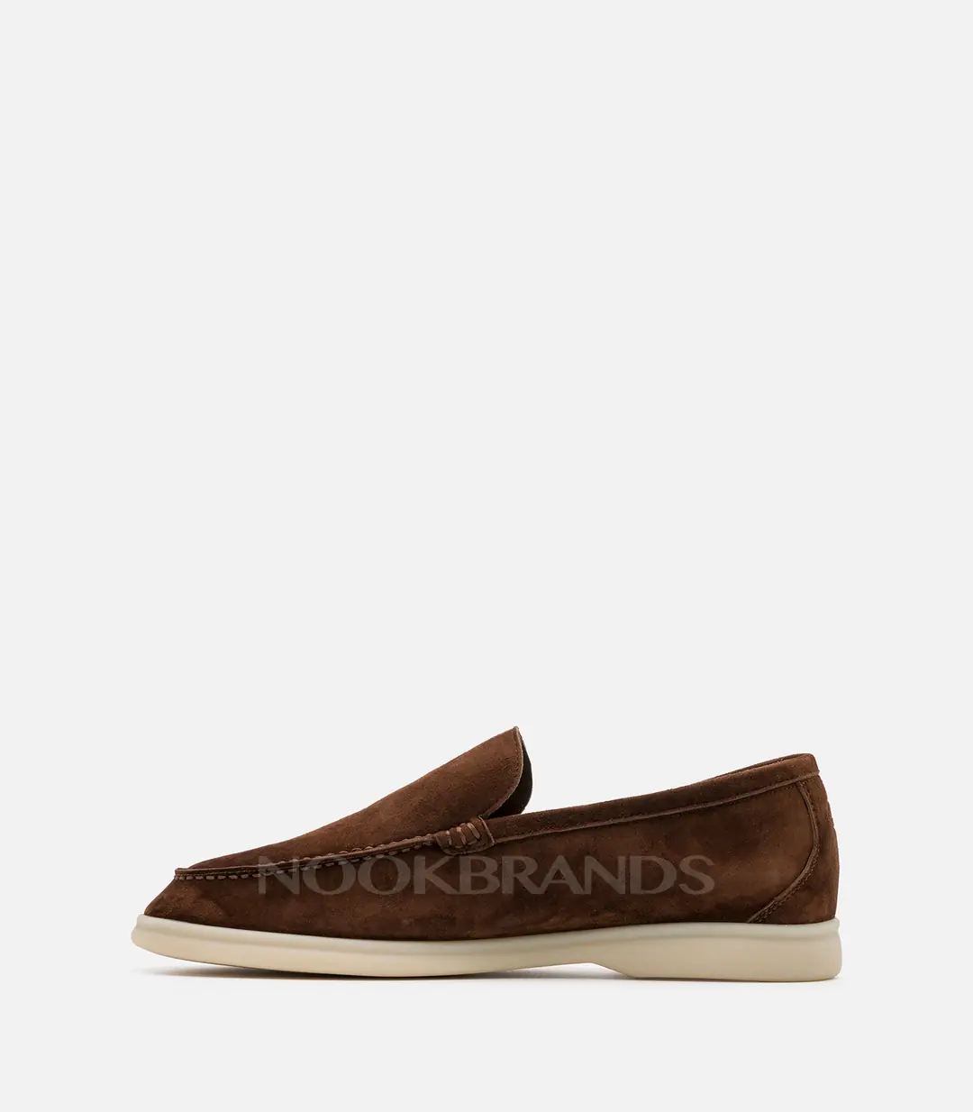 Loro Piana Kahverengi Süet Summer Walk Erkek Loafer Ayakkabı