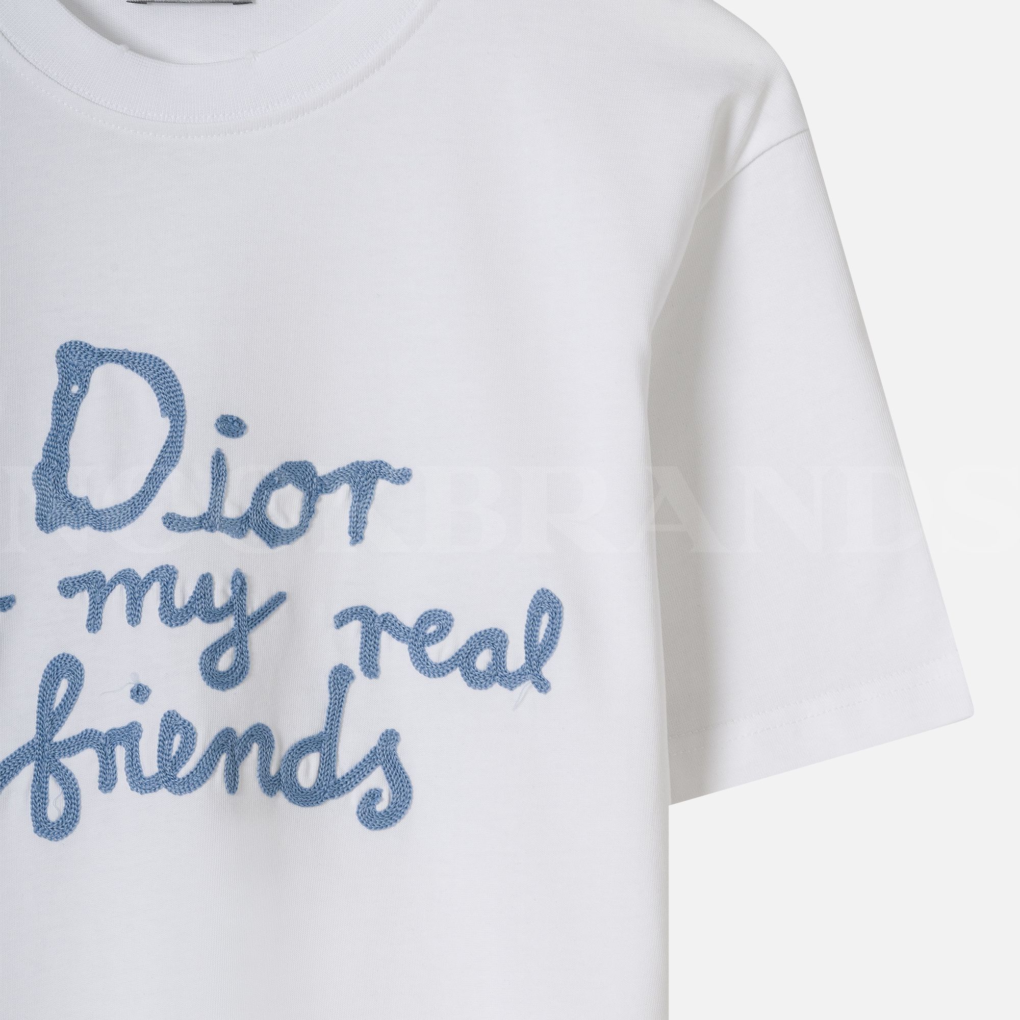 Beyaz Nakışlı Erkek T-shirt