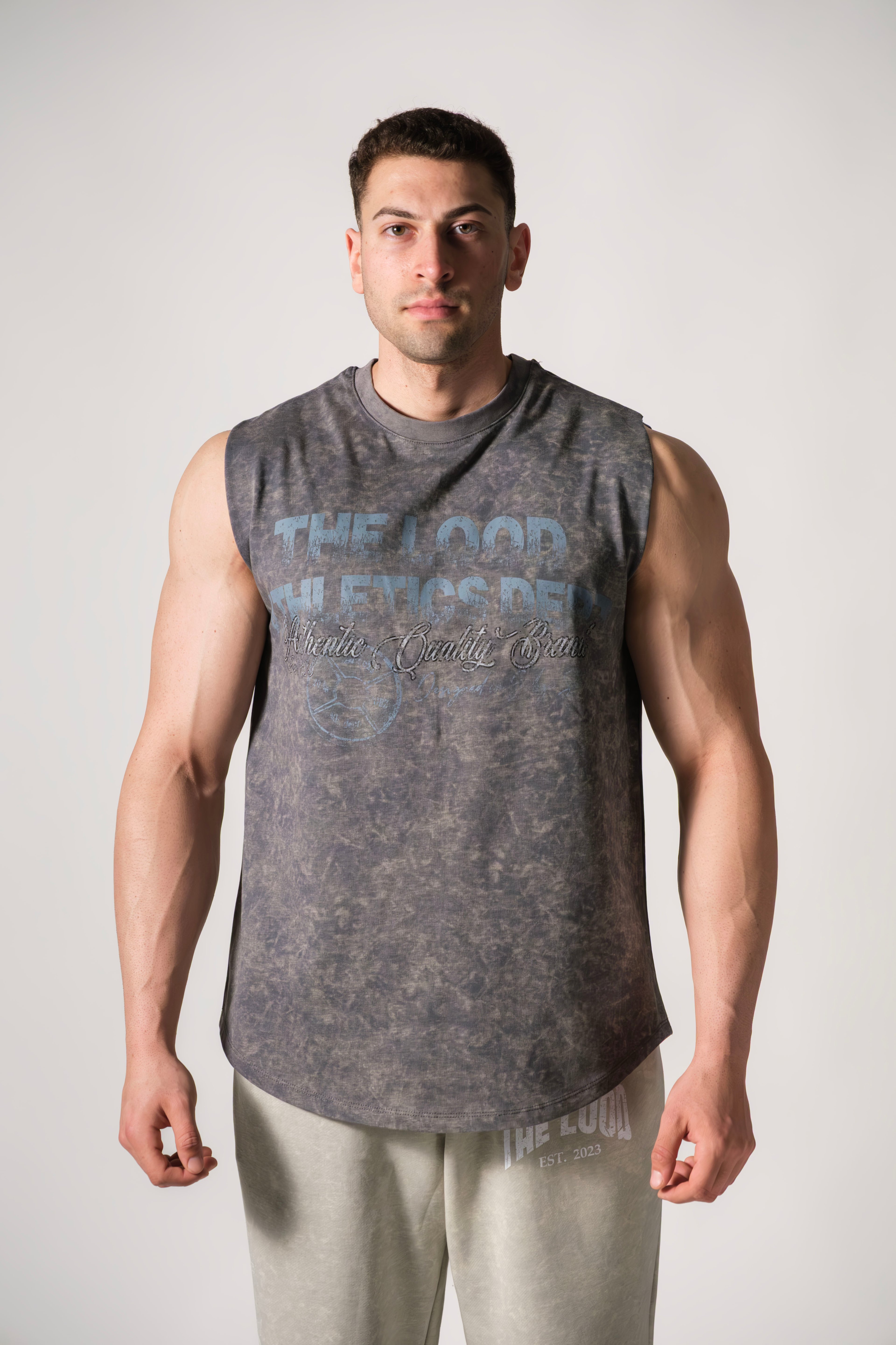 Muscle Fit Sıfır Kol Atlet - Füme