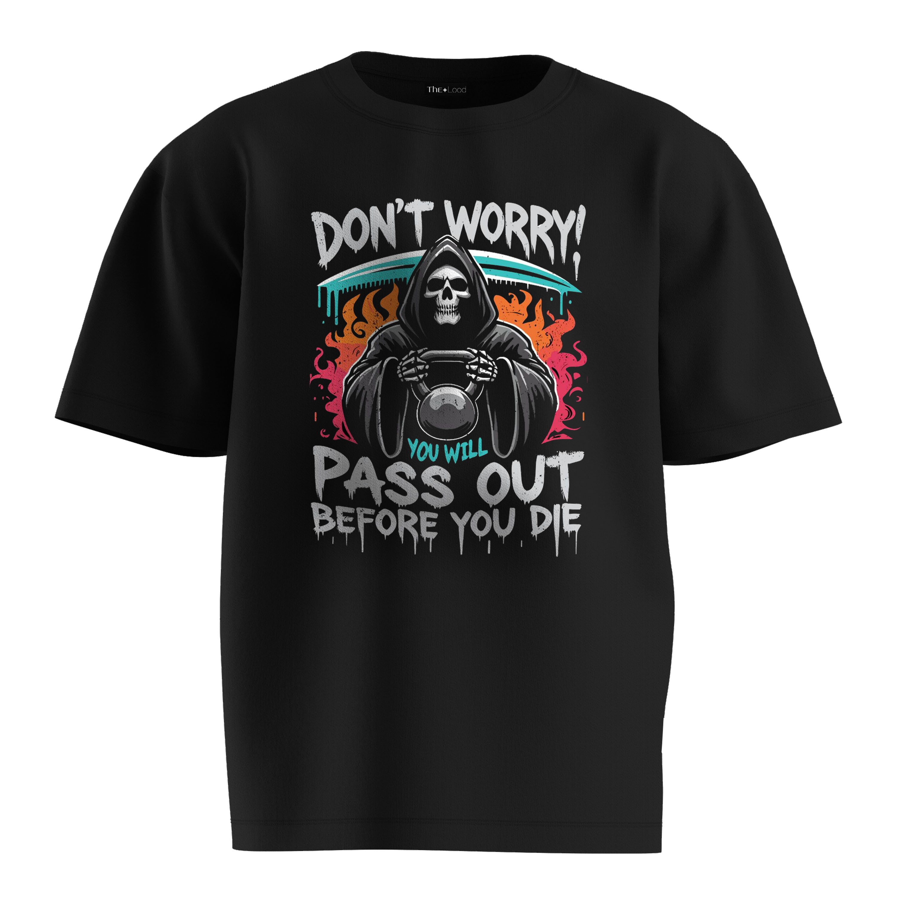 Don't Worry Baskılı Oversize Tshirt