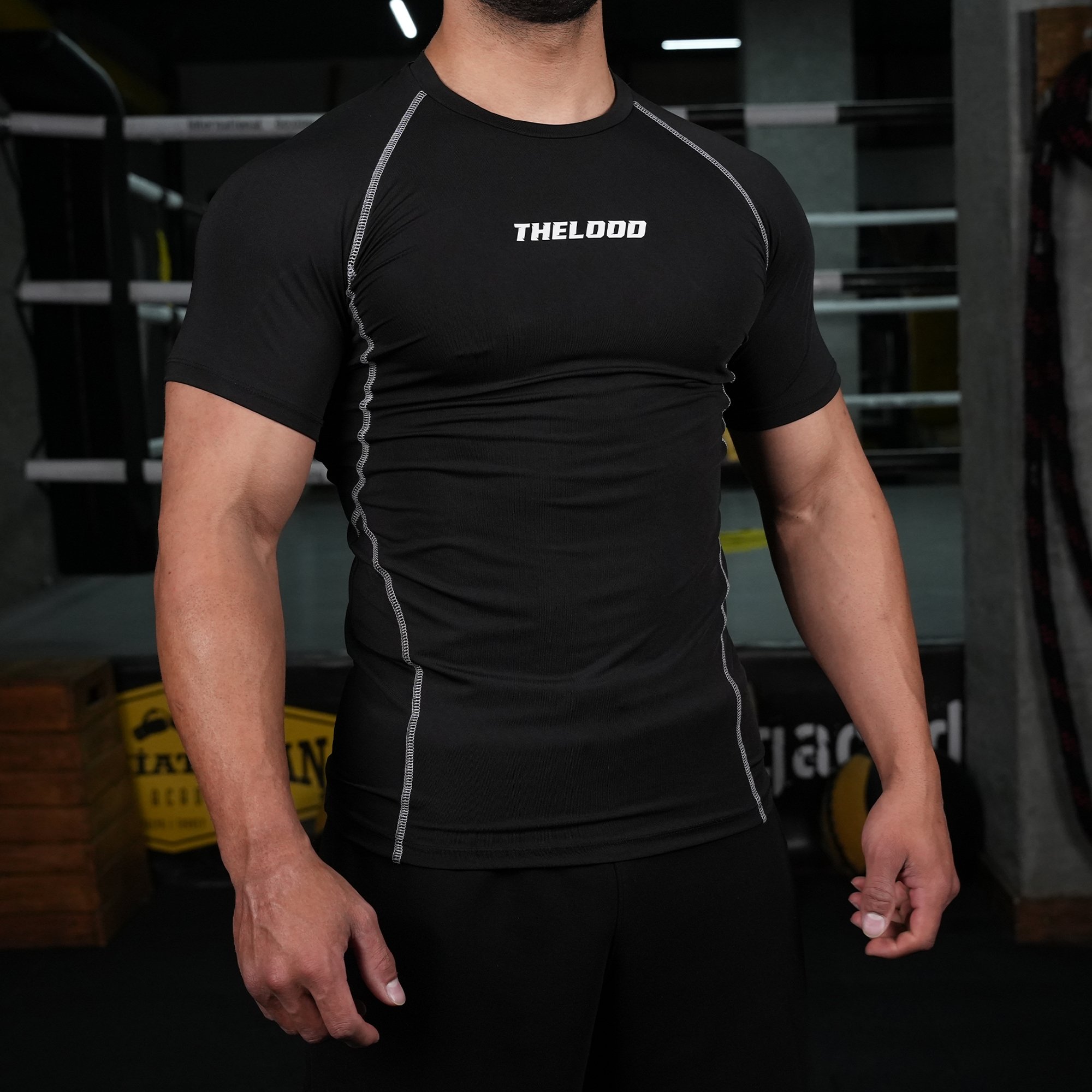 Thelood Baskılı Compression Tshirt - Siyah