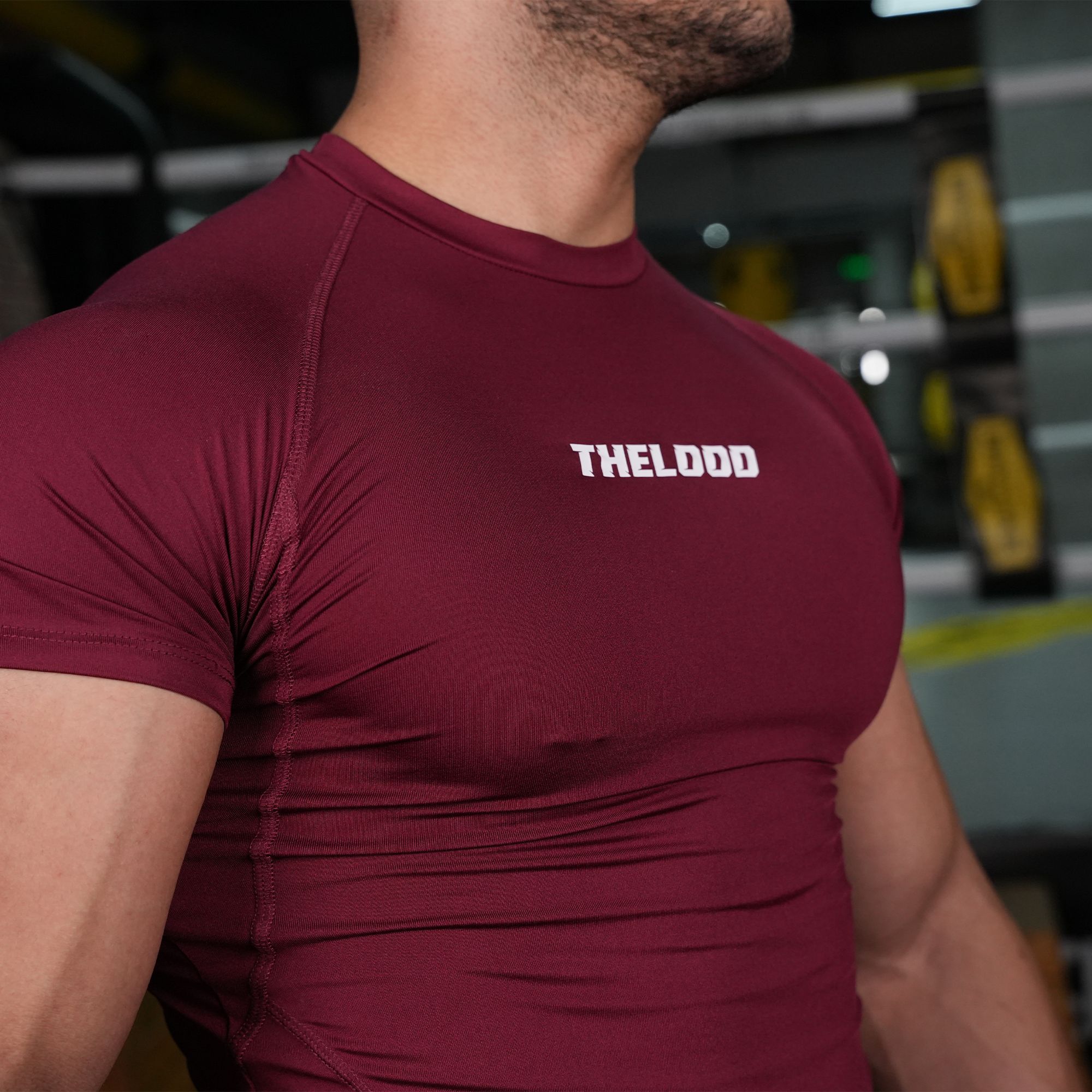 Thelood Baskılı Compression Tshirt - Bordo