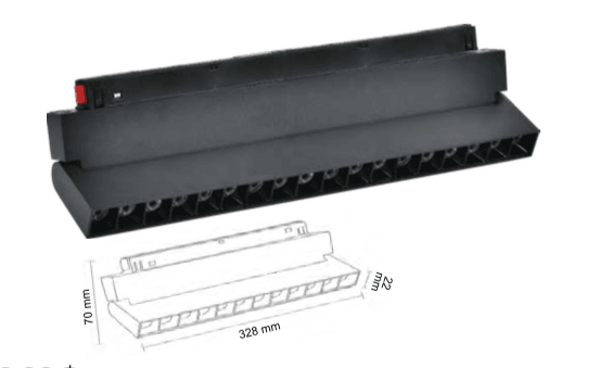 Ledim Hareketli Magnet Armatür Siyah Kompakt Lensli 18W / LDM6623