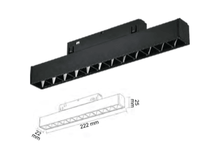 Ledim Magnet Armatür Siyah Kompakt Lensli 12W / LDM6612