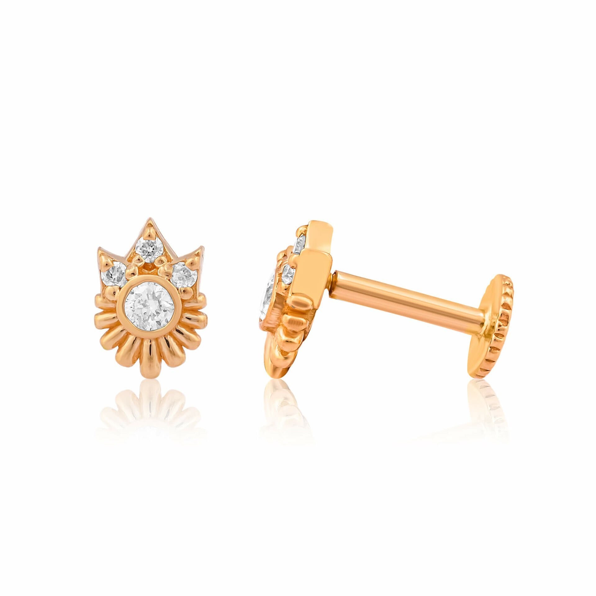 0,06 Karat Pırlantalı Piercing ''Vintage''