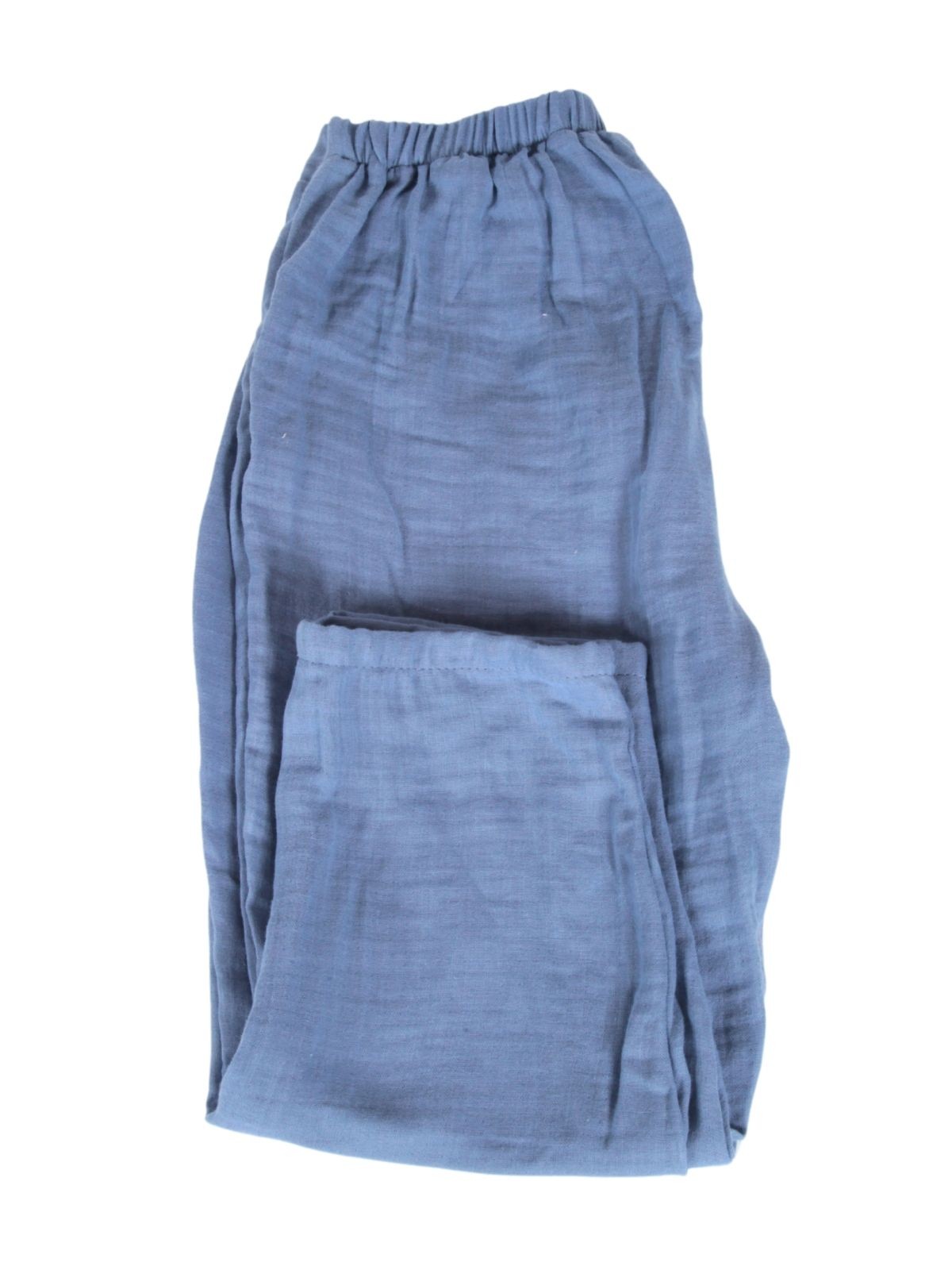 Çift Katlı Müslin Çocuk Pantolon %100 Doğal Pamuklu Indigo Mavisi