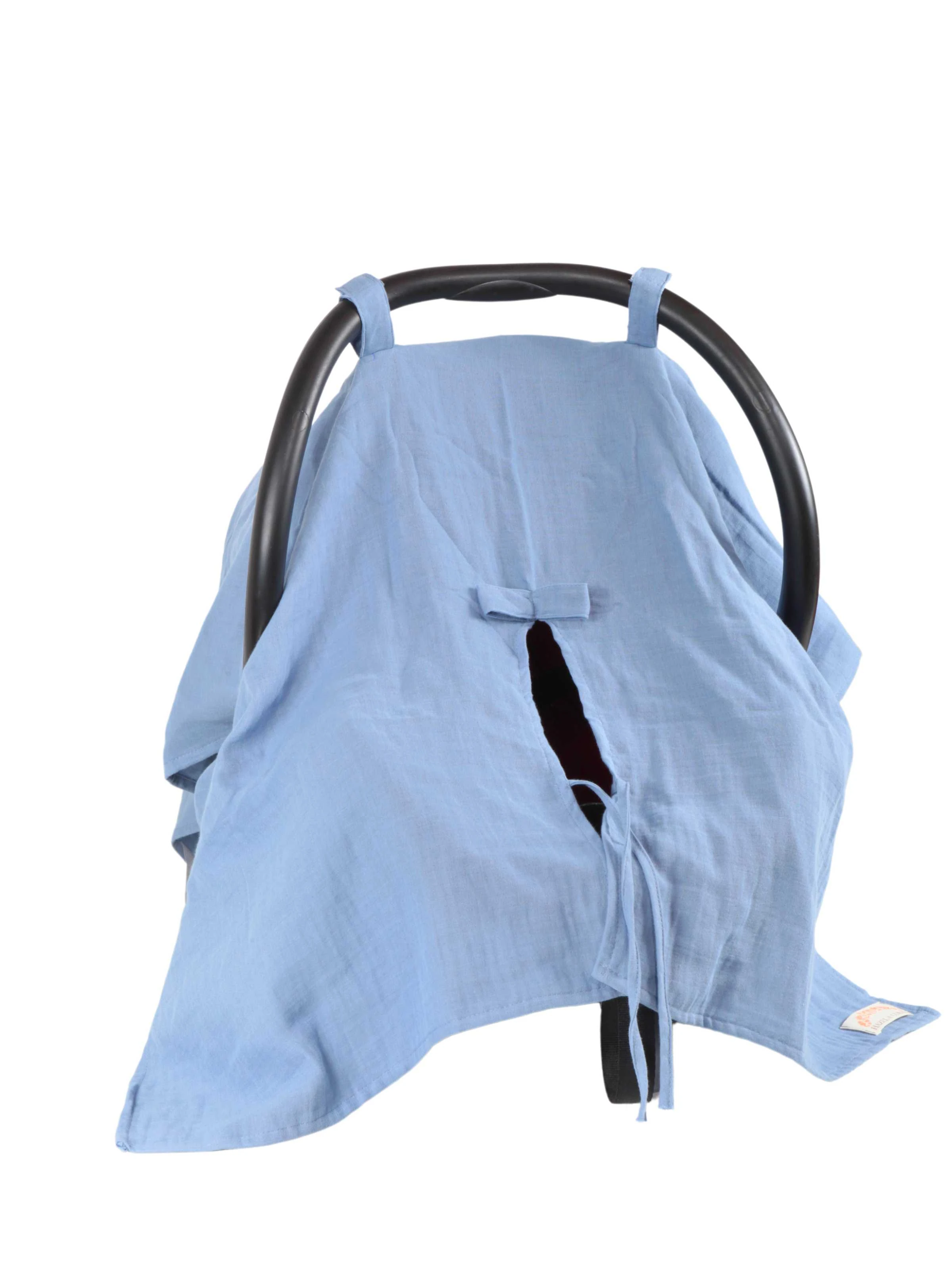 Çift Katlı Müslin Puset Örtüsü %100 Doğal Pamuklu Indigo Mavisi