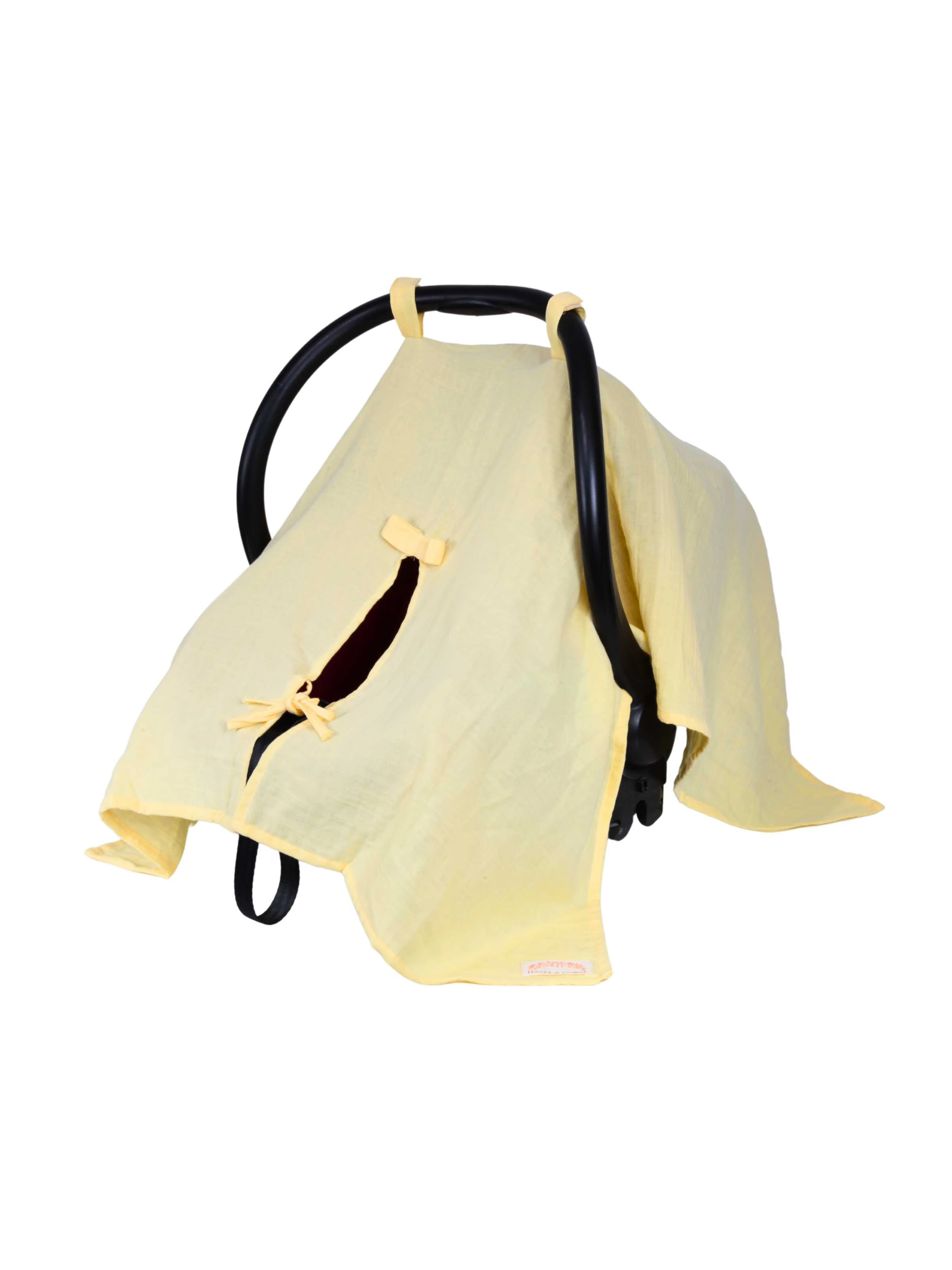 Çift Katlı Müslin Puset Örtüsü %100 Doğal Pamuklu Sarı main variant image