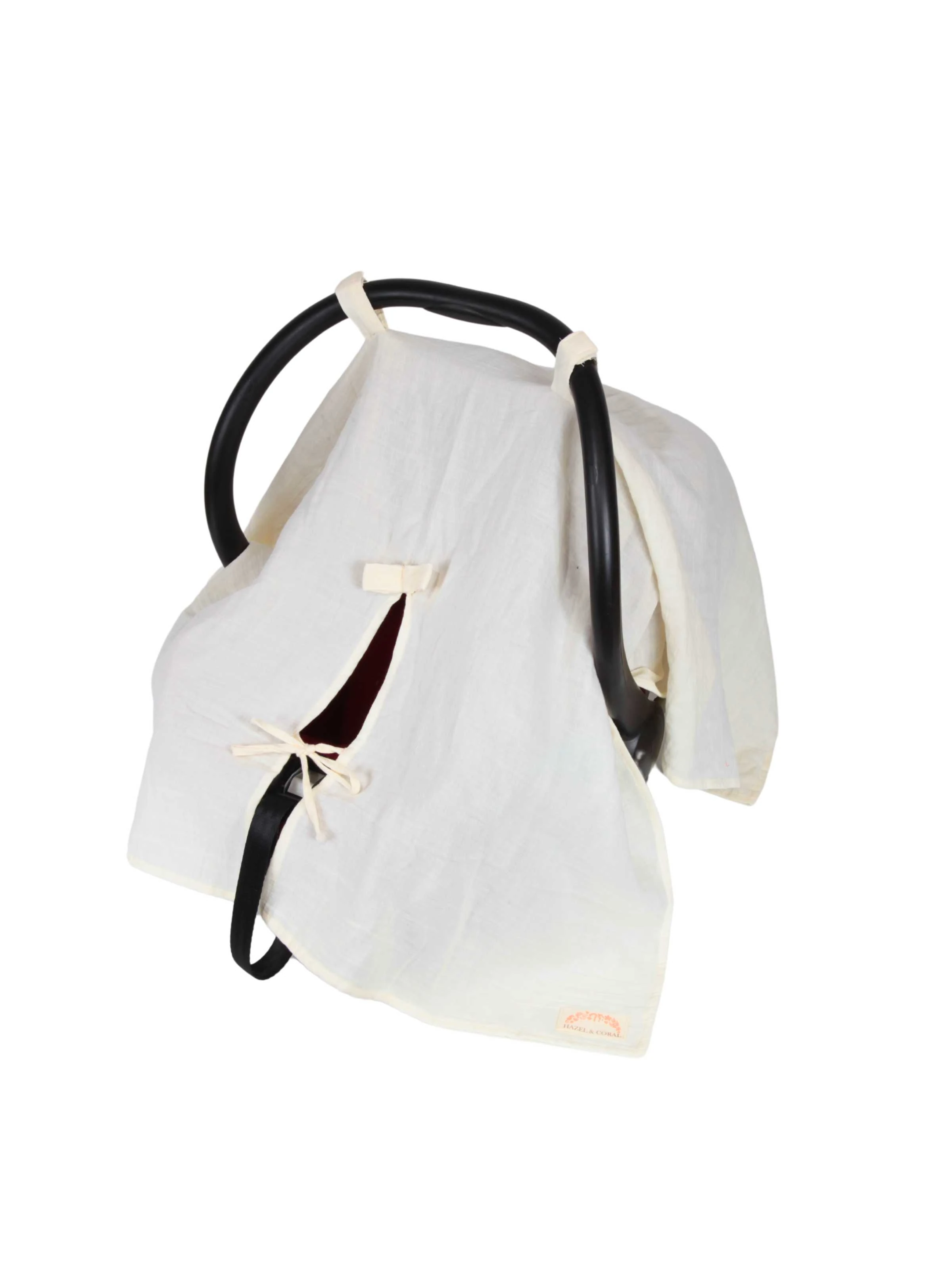 Çift Katlı Müslin Puset Örtüsü %100 Doğal Pamuklu Krem