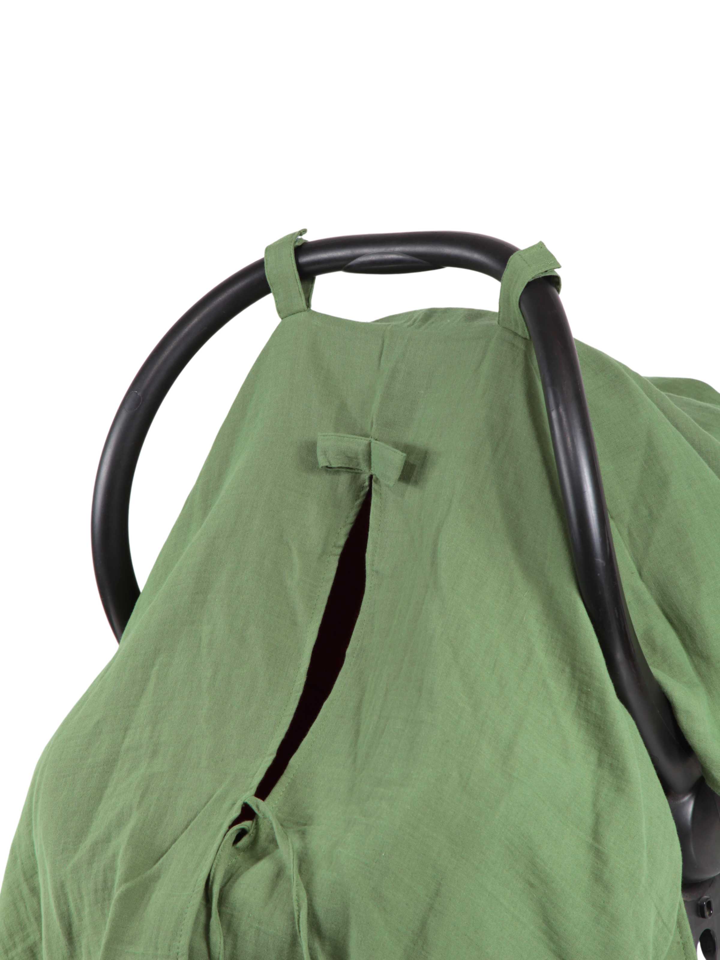 Çift Katlı Müslin Puset Örtüsü %100 Doğal Pamuklu Zümrüt Yeşili