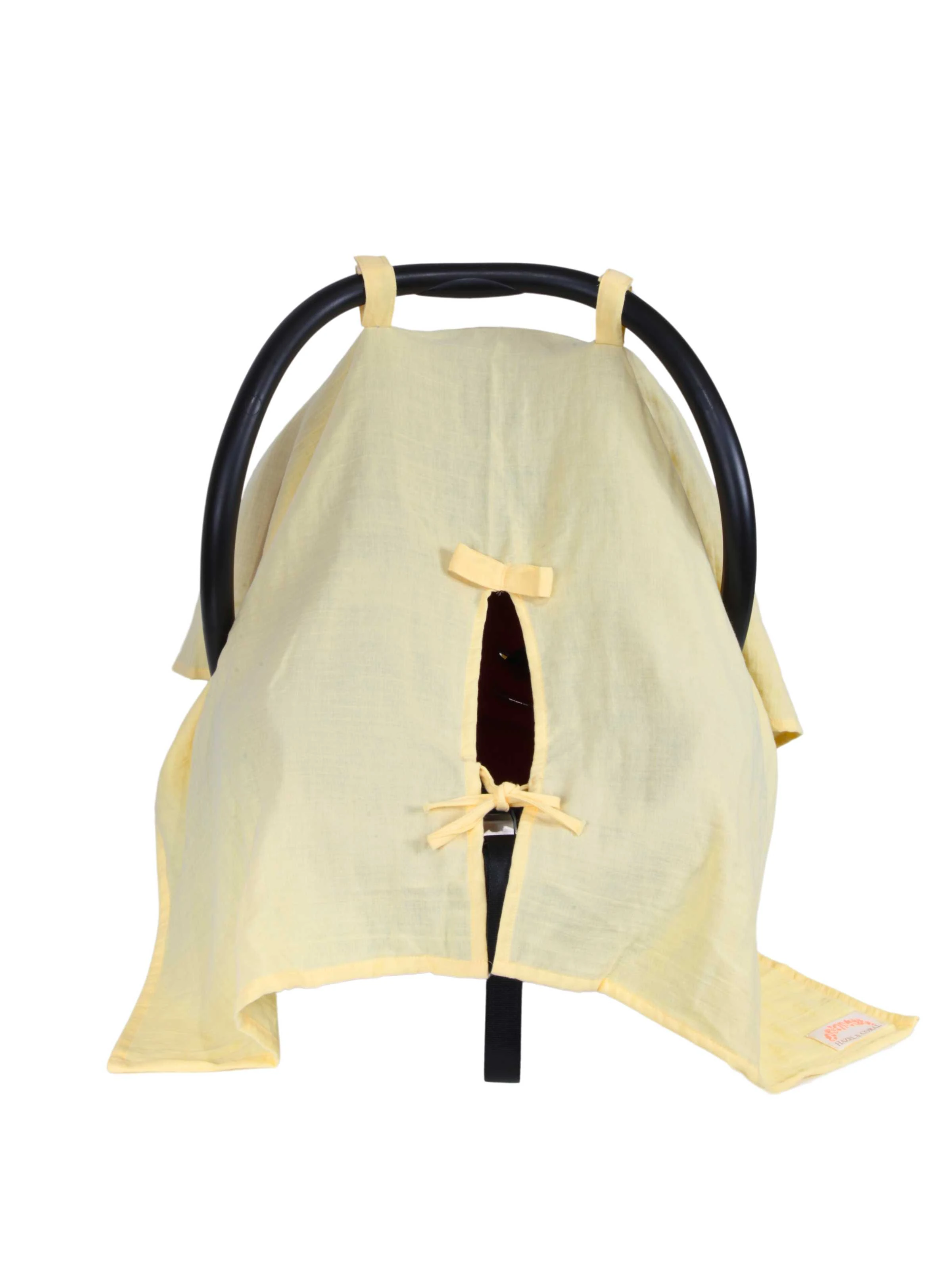 Çift Katlı Müslin Puset Örtüsü %100 Doğal Pamuklu Sarı