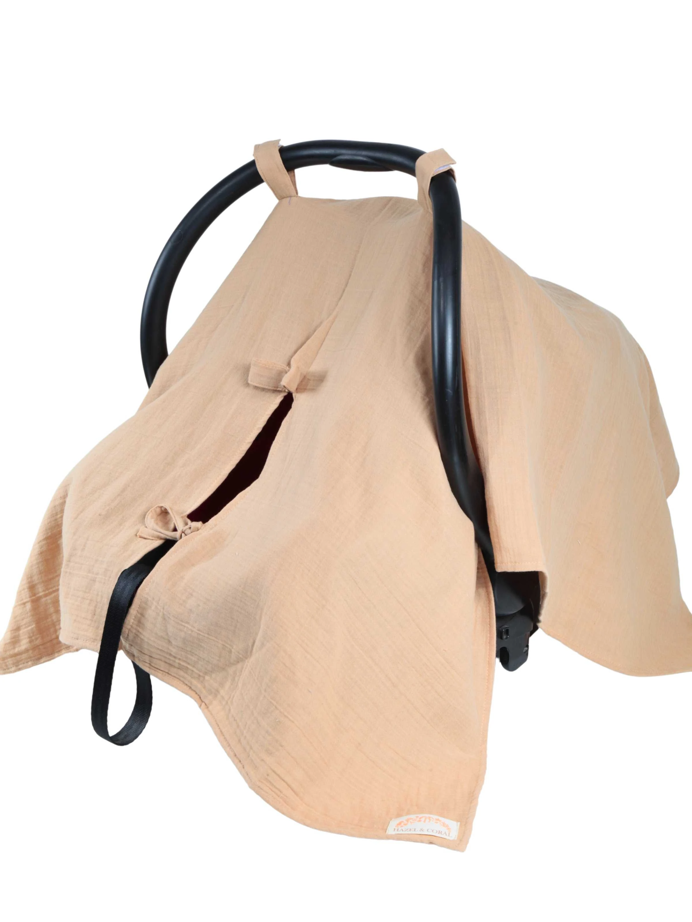 Çift Katlı Müslin Puset Örtüsü %100 Doğal Pamuklu Bej