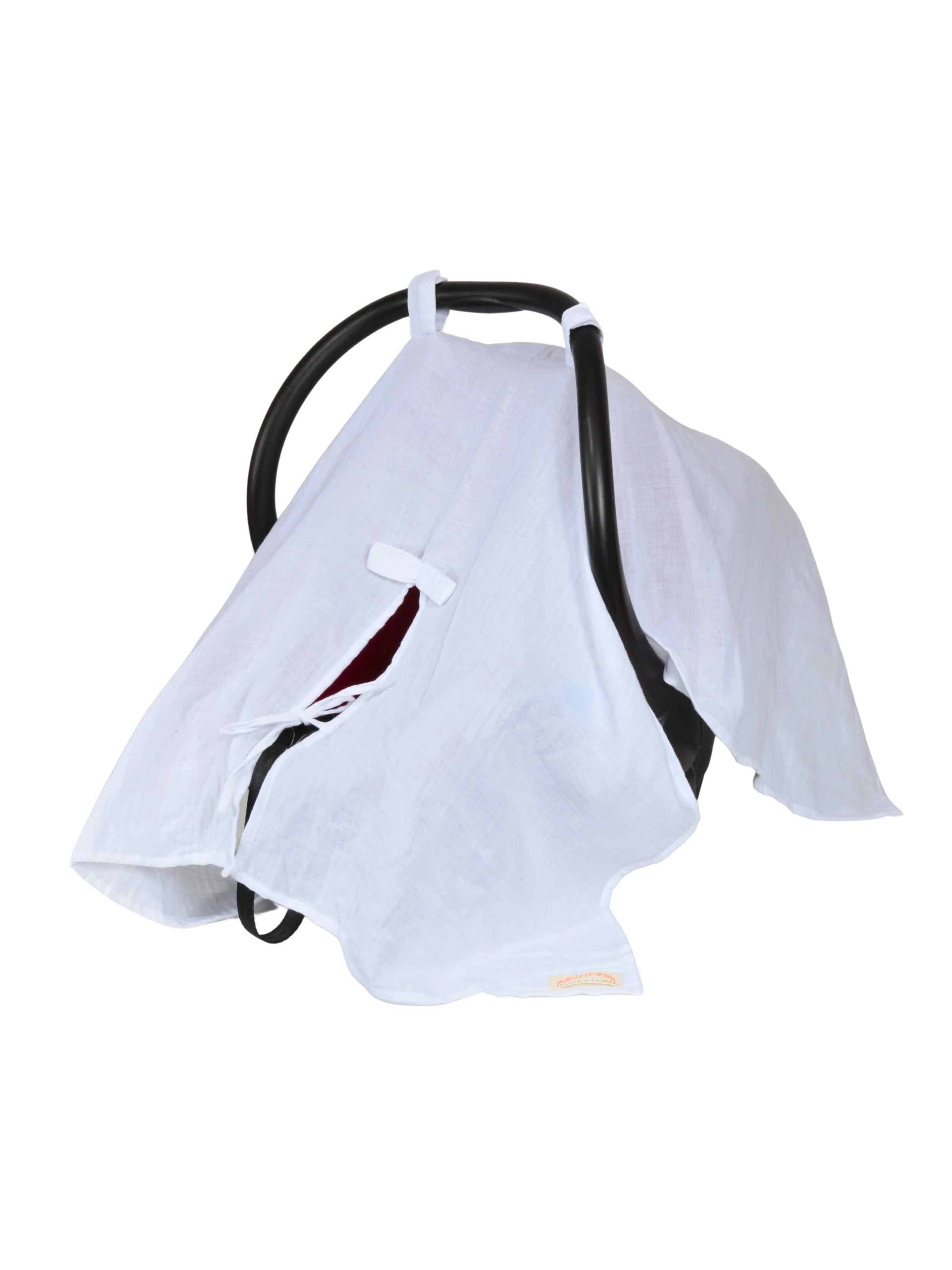 Çift Katlı Müslin Puset Örtüsü %100 Doğal Pamuklu Beyaz main variant image