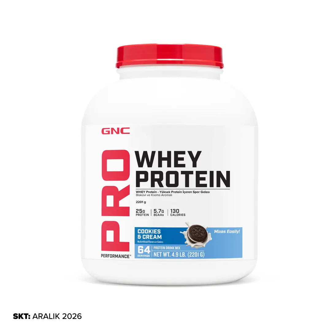 GNC PRO Whey Protein 2201 g (64 servis) Bisküvi ve Krema Aromalı
