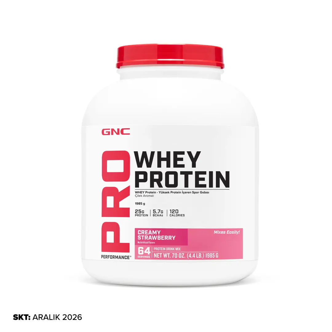 GNC PRO Whey Protein 1985 g (64 servis) Çilek Aromalı