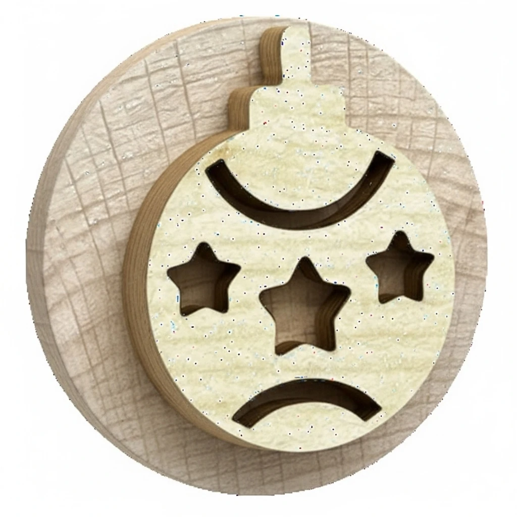 Doğal Ahşap Damga - Yılbaşı Ağacı Süsü