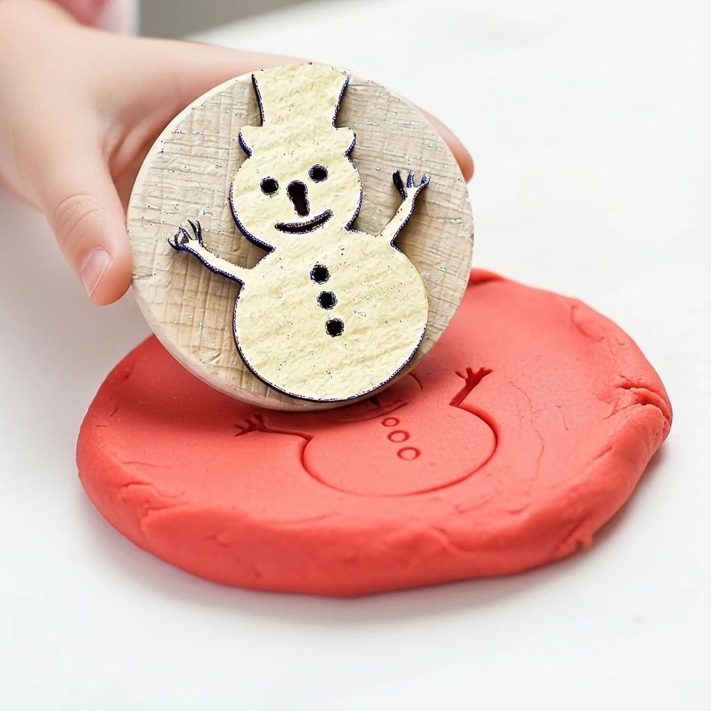 Doğal Ahşap Damga - Kardan Adam