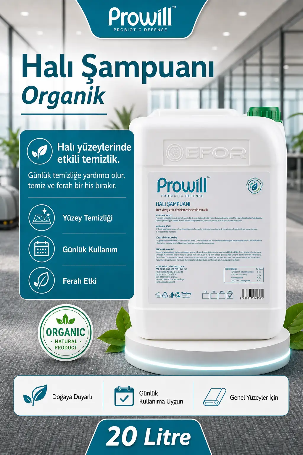 Prowill Organik Halı Şampuanı Ekstra: görsel 7