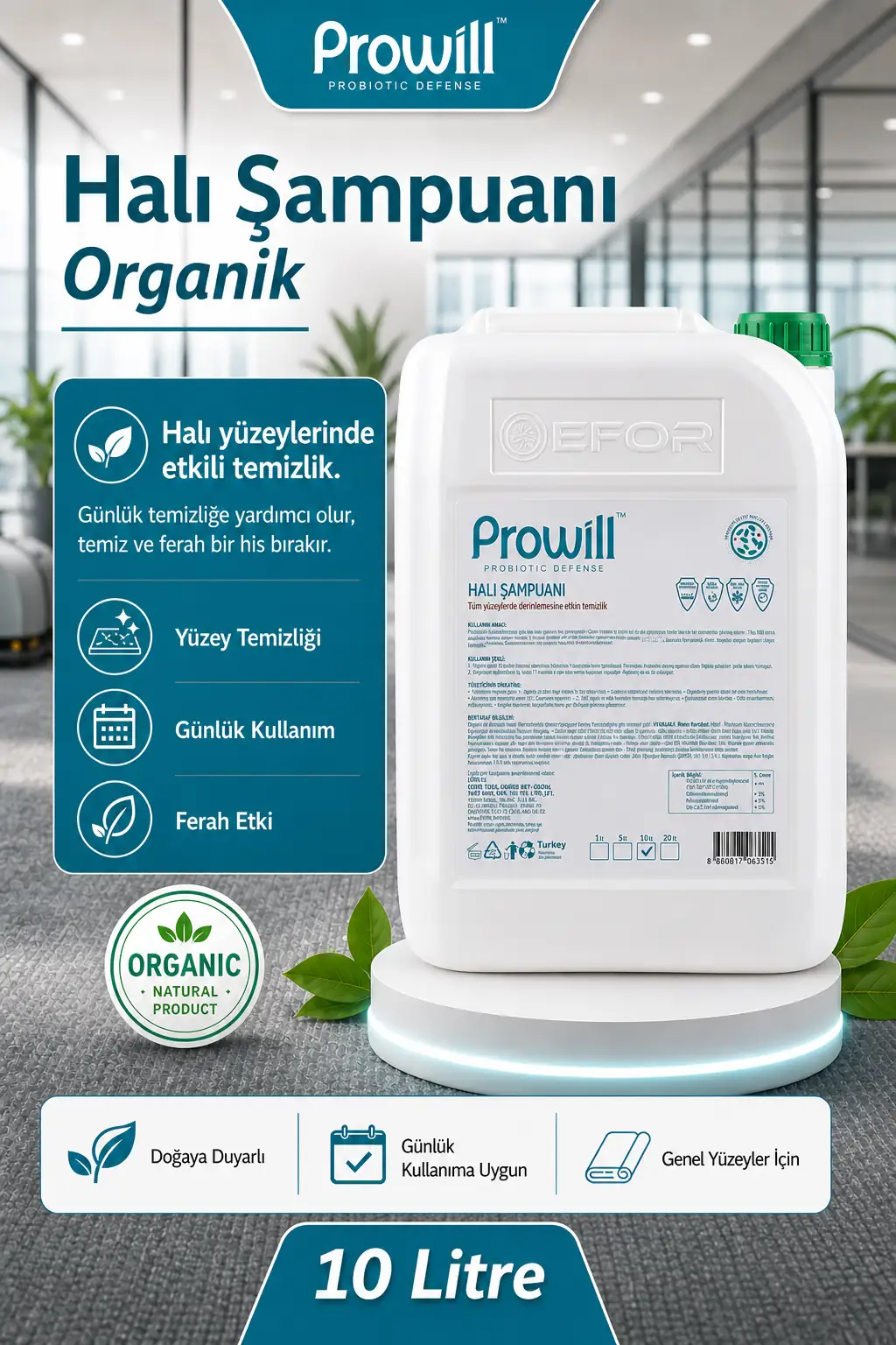 Prowill Organik Halı Şampuanı Ekstra: görsel 6