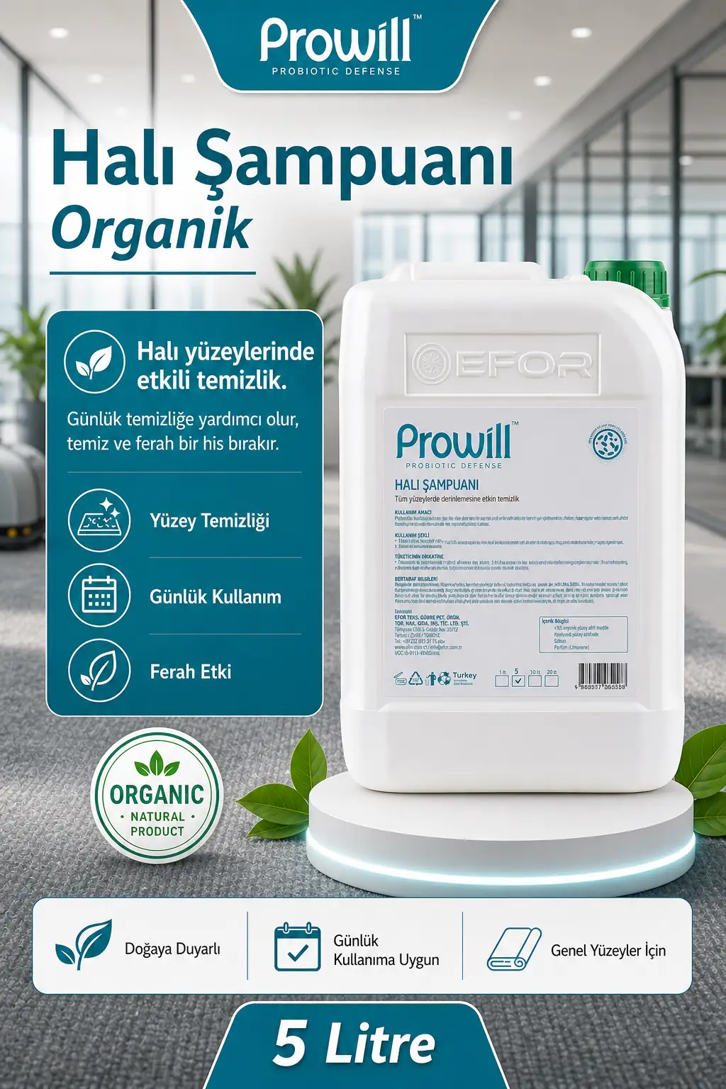 Prowill Organik Halı Şampuanı: görsel 5