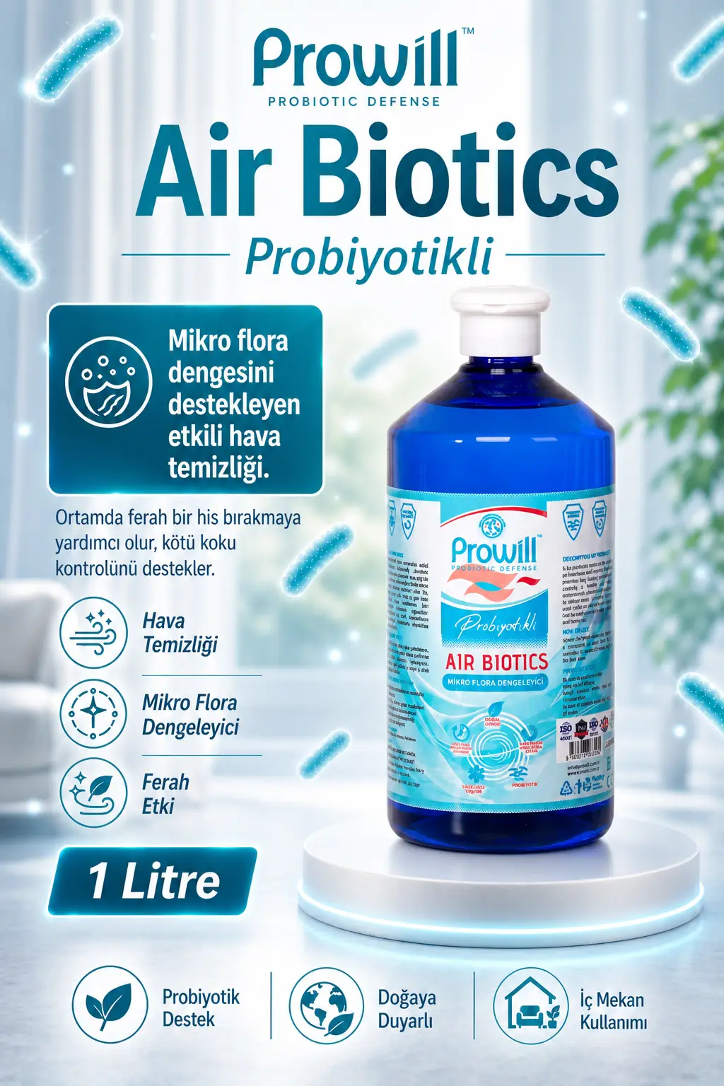 Koku Giderici 1 L | Probiyotikli Air Biotics, Hava Temizleyici